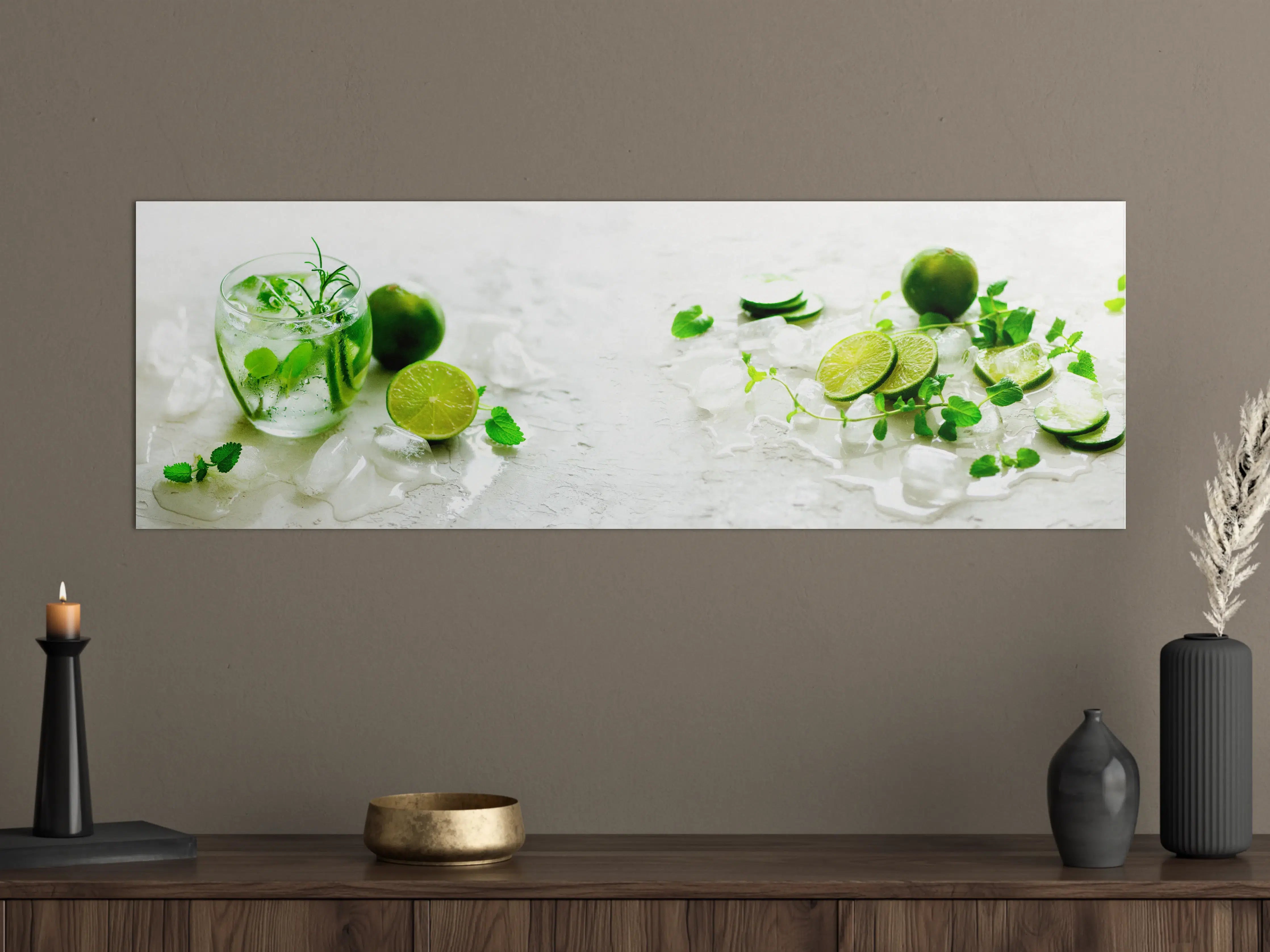 Große Wandbilder - Hausgemachte Limettenlimonade mit Gurke
