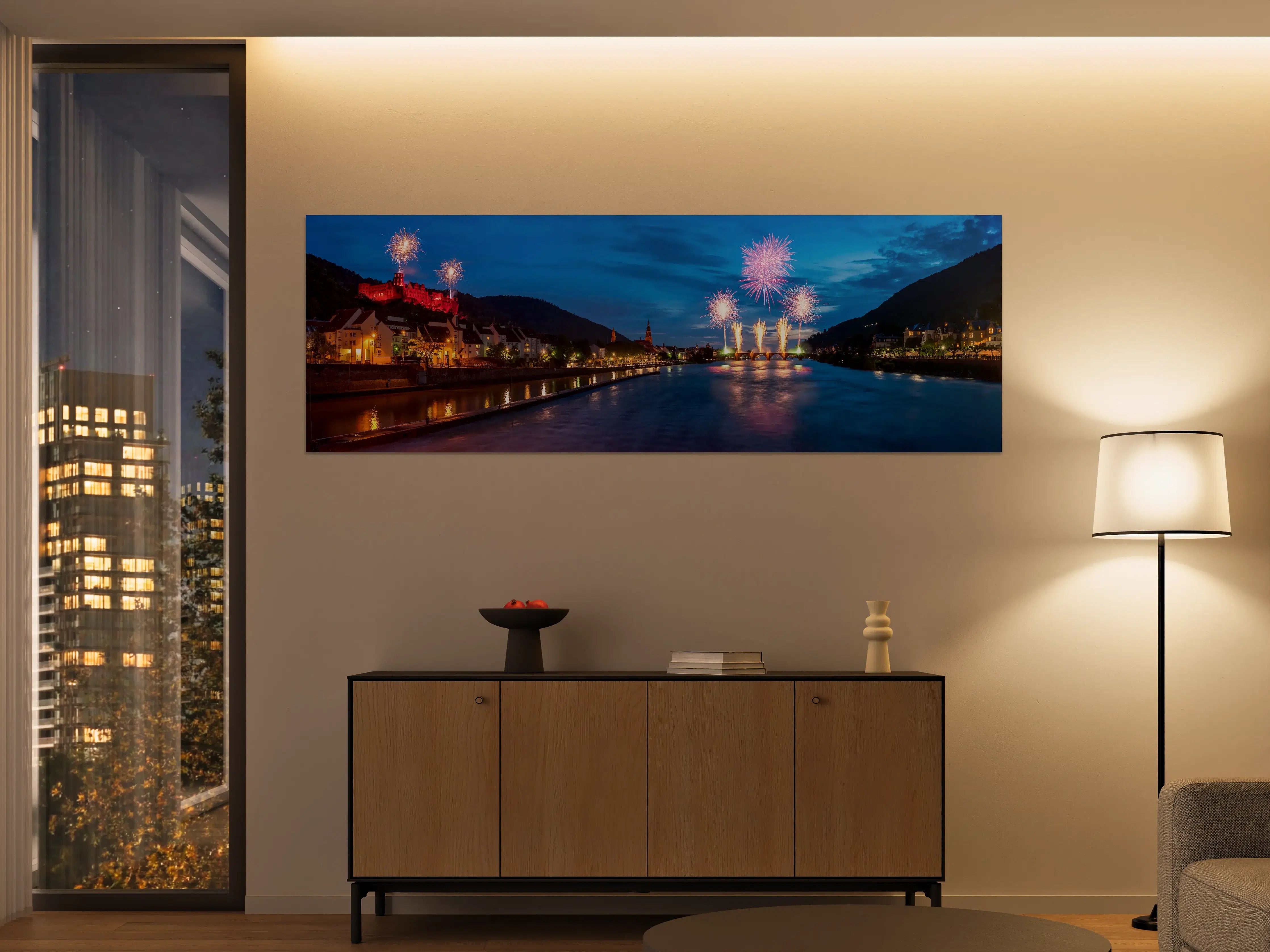 Große Wandbilder - Heidelberg Schlossbeleuchtung Panorama