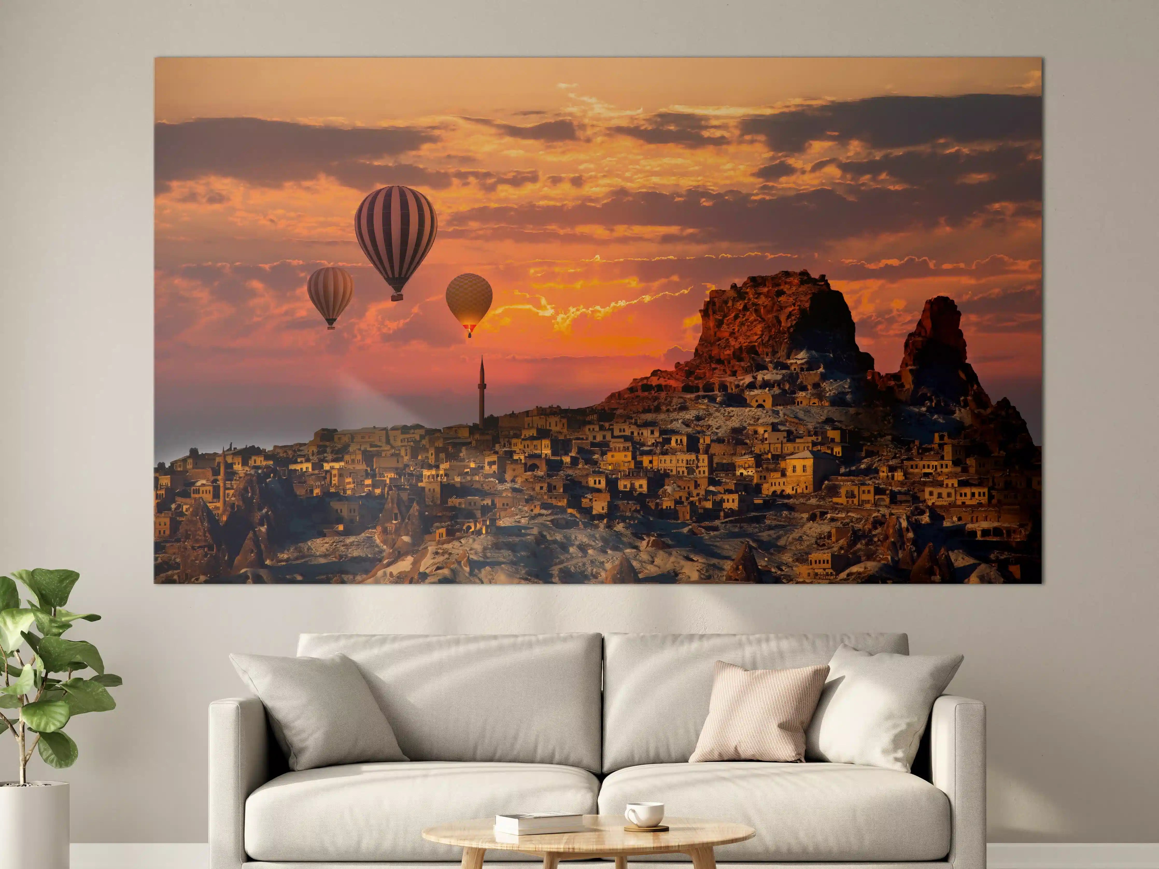 Große Wandbilder - Heißluftballons über Kappadokien - Sonnenuntergang