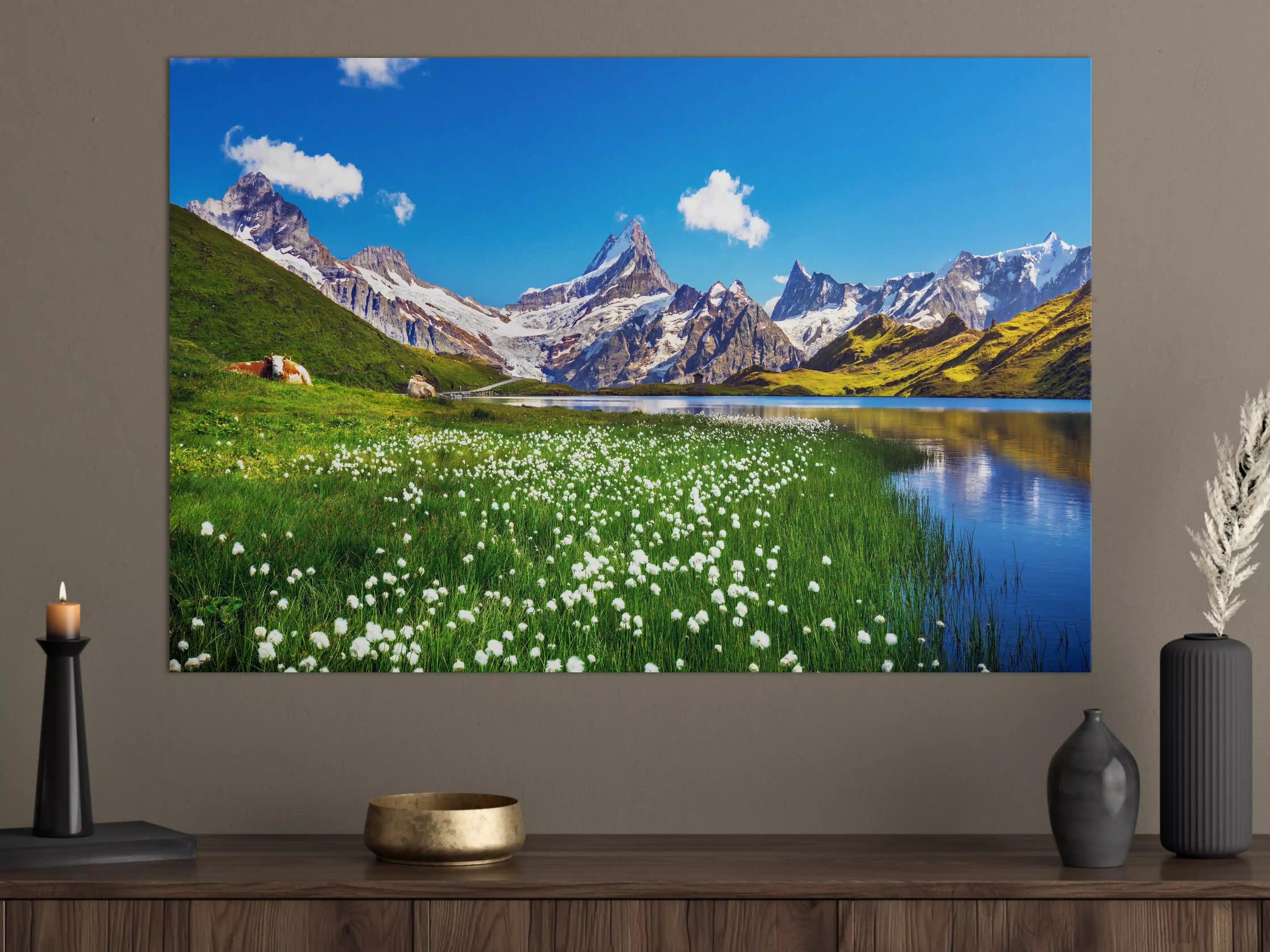 Große Wandbilder - Heitere Aussicht auf die Berner Alpenkette