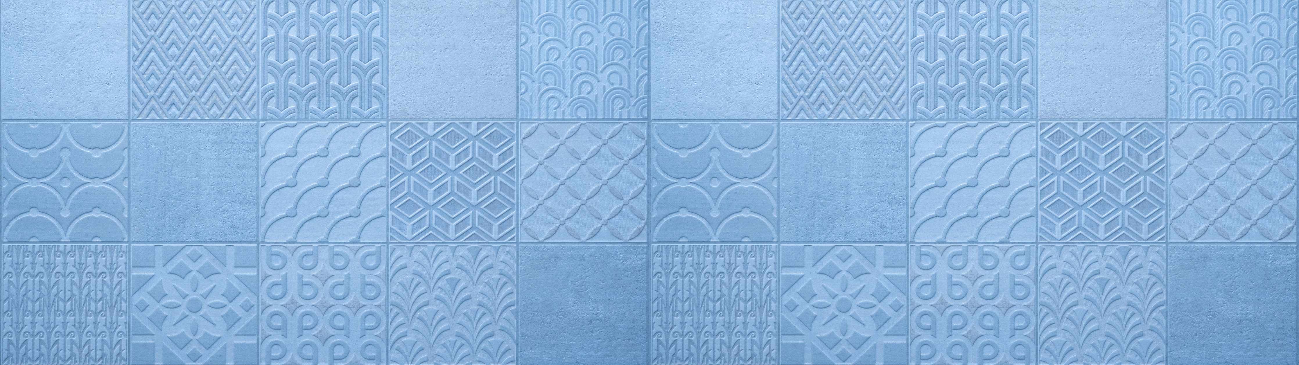 Große Wandbilder-Hellblaue Fliesenmuster 
