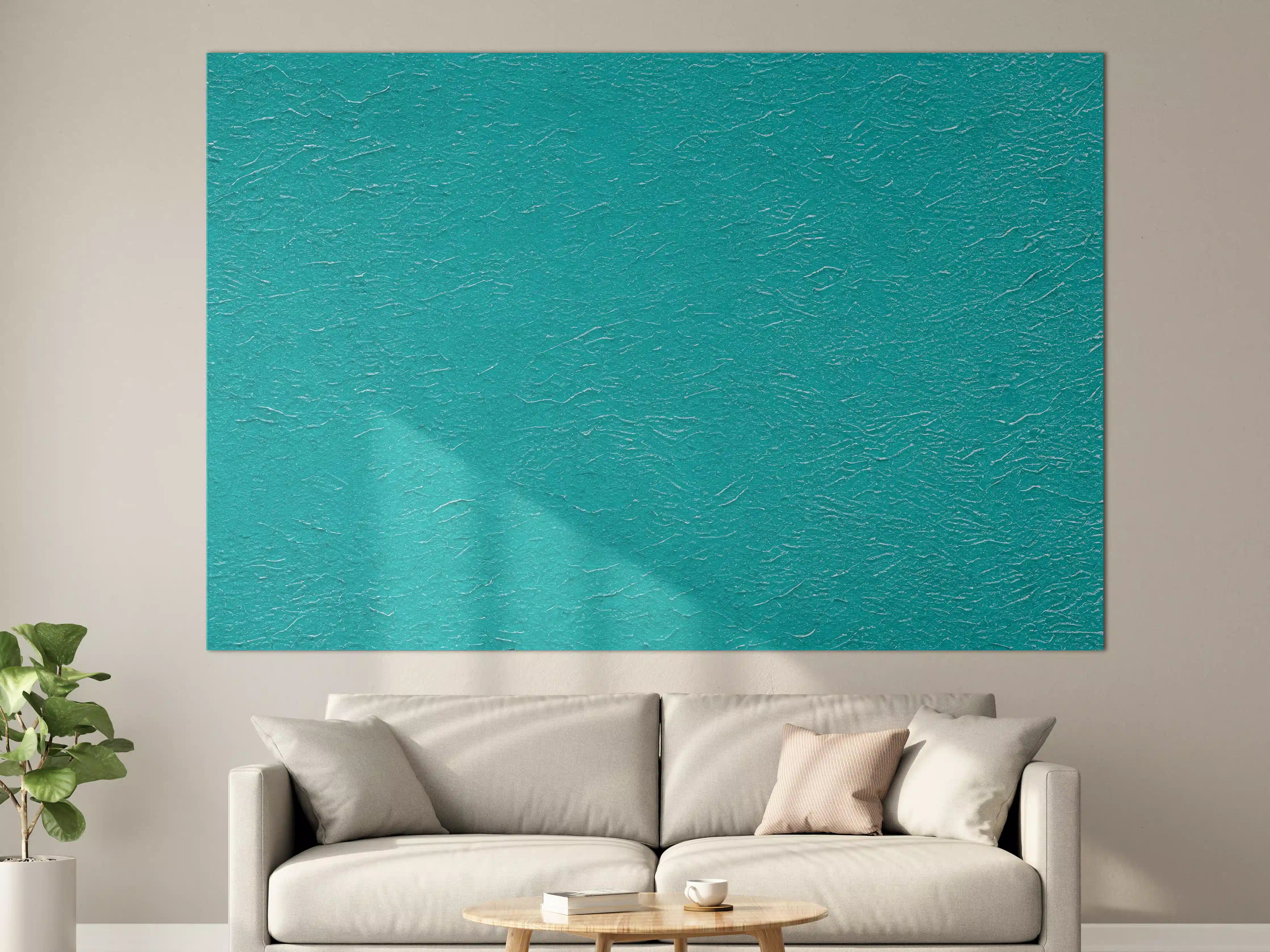 Große Wandbilder - Hellblaue Wand Struktur