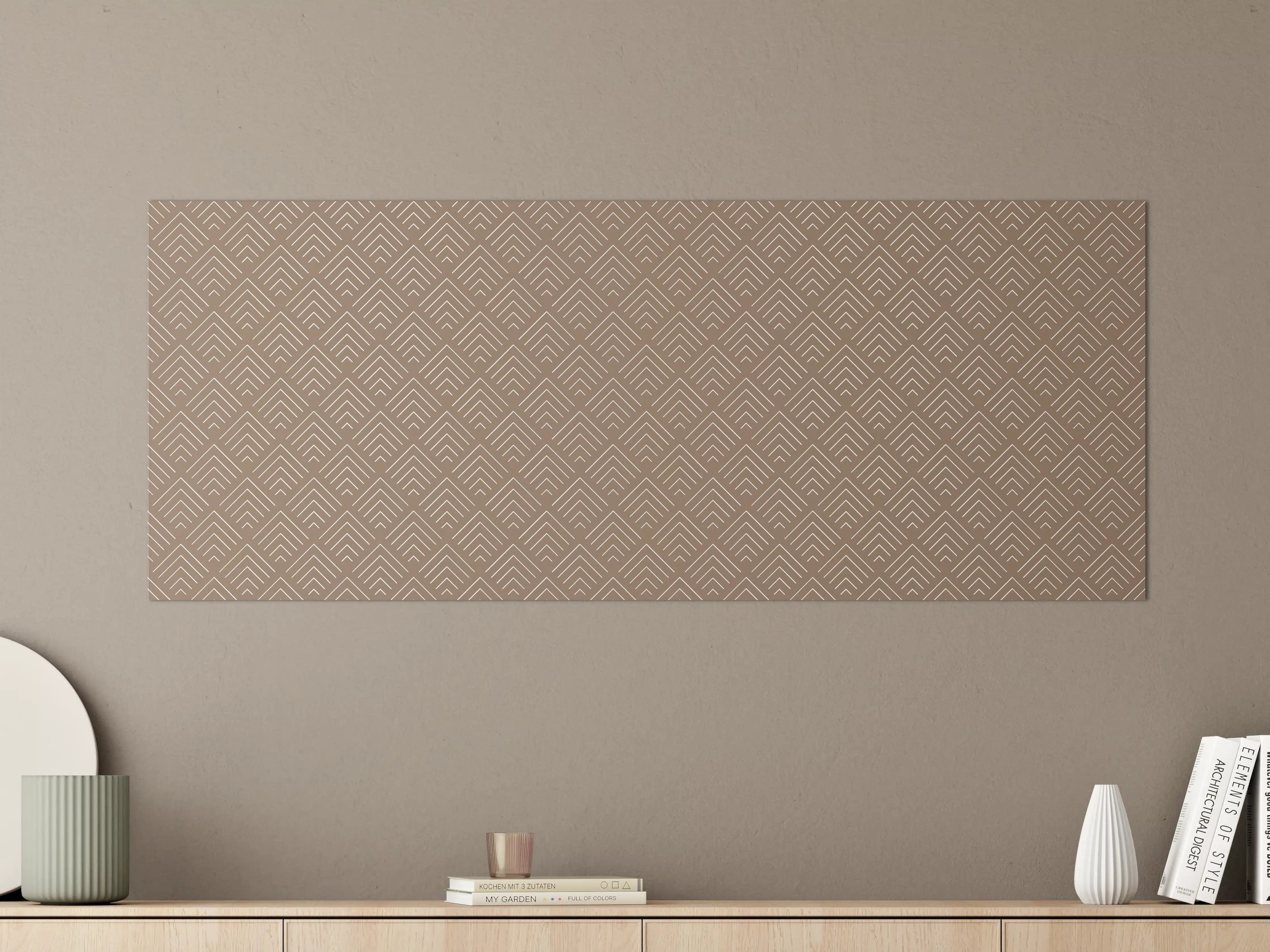 Große Wandbilder - Hellbraune geometrische Musterwandkunst