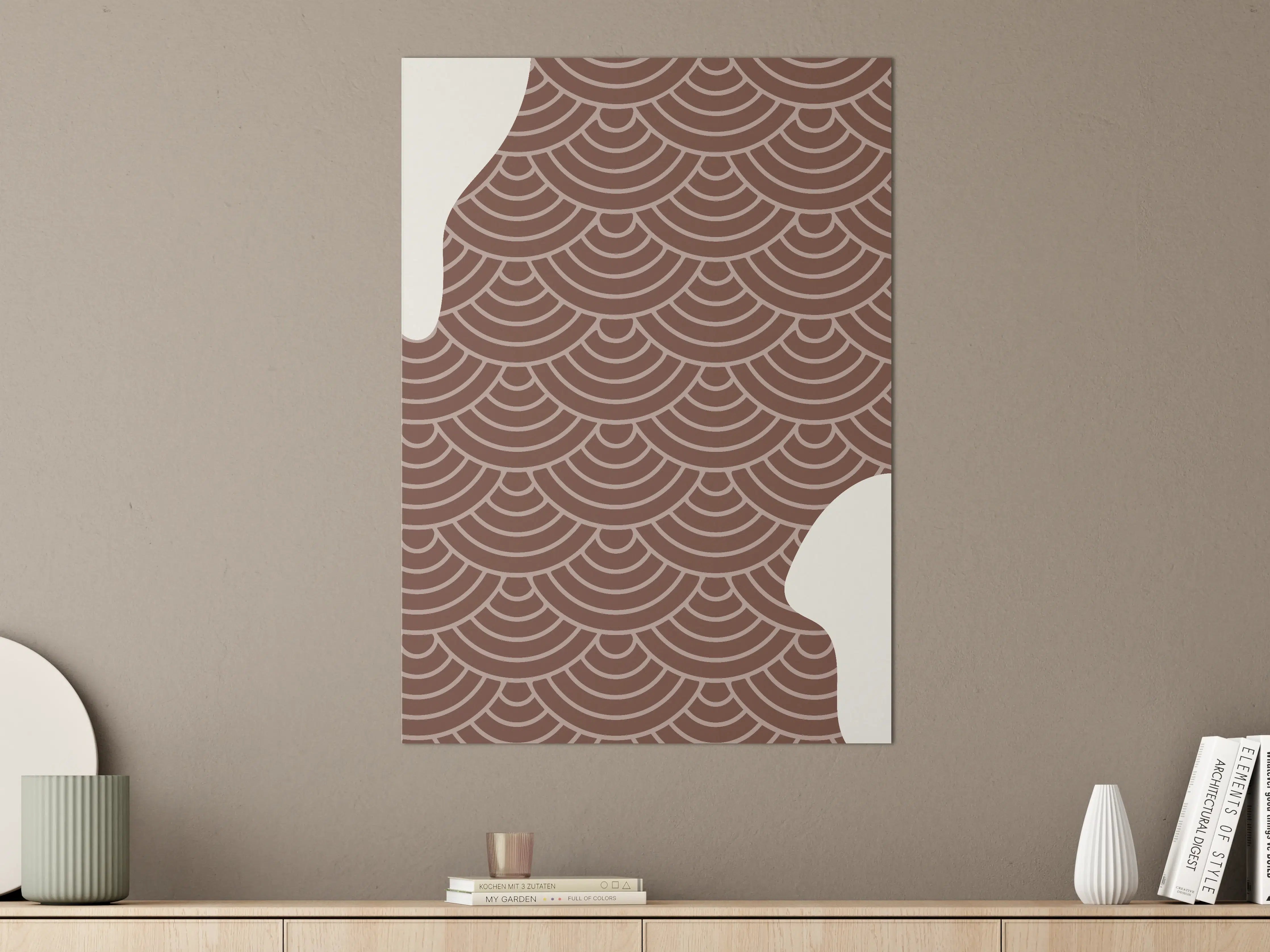 Große Wandbilder - Hellbraunes, geometrisches Mustermotiv