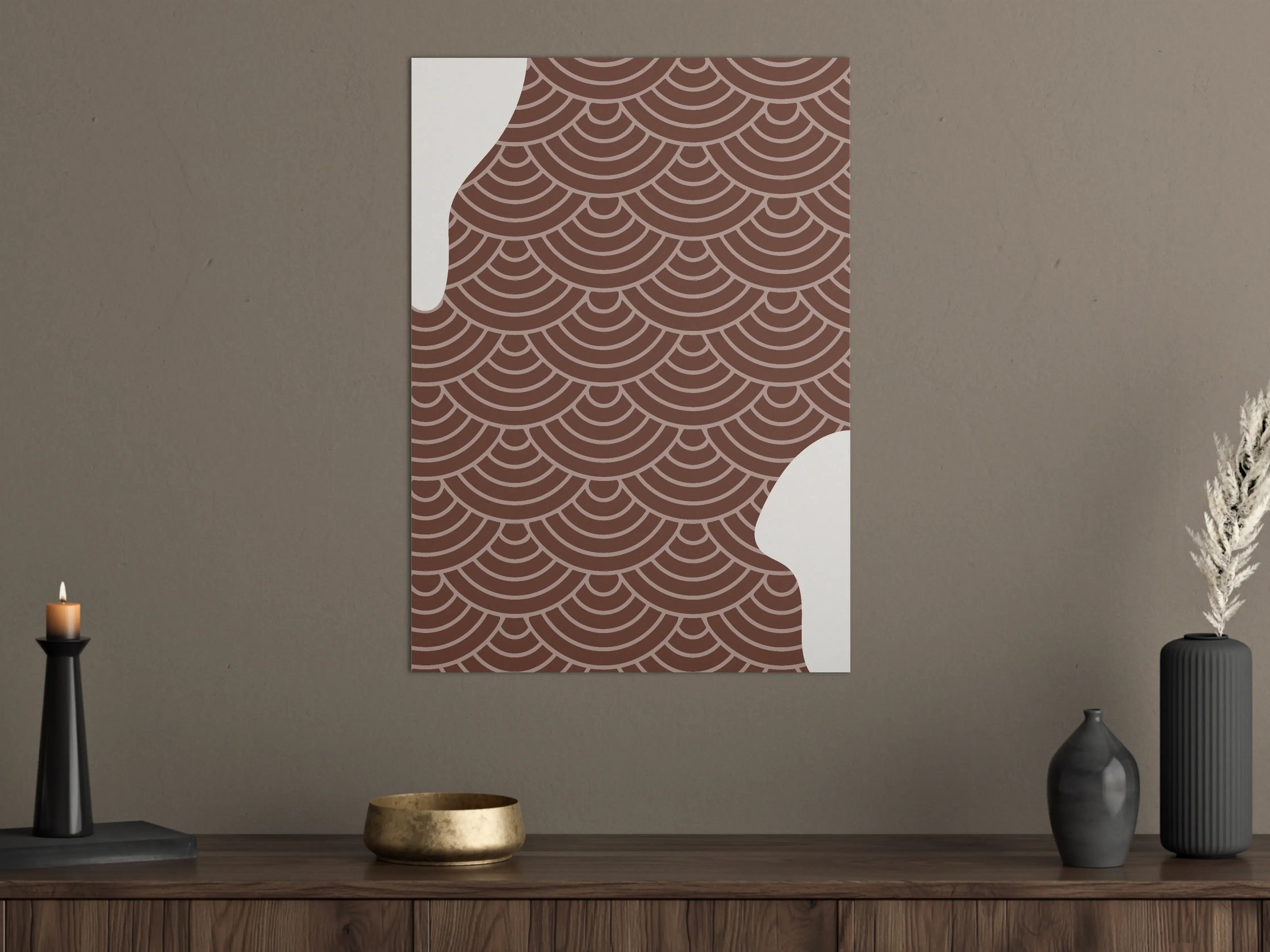Große Wandbilder - Hellbraunes, geometrisches Mustermotiv