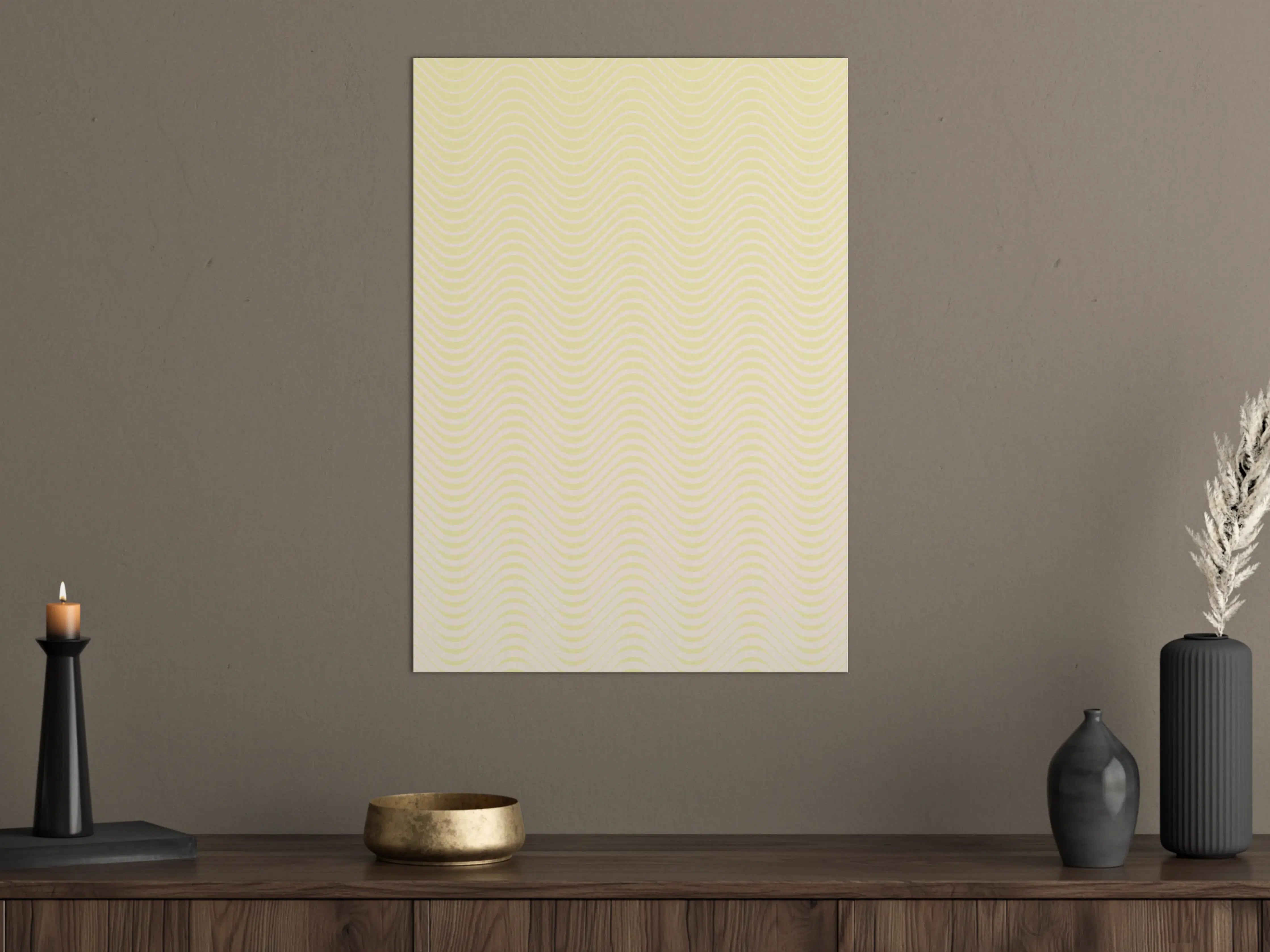 Große Wandbilder - Helle Gelbe Mustertapete mit Zickzack-Design