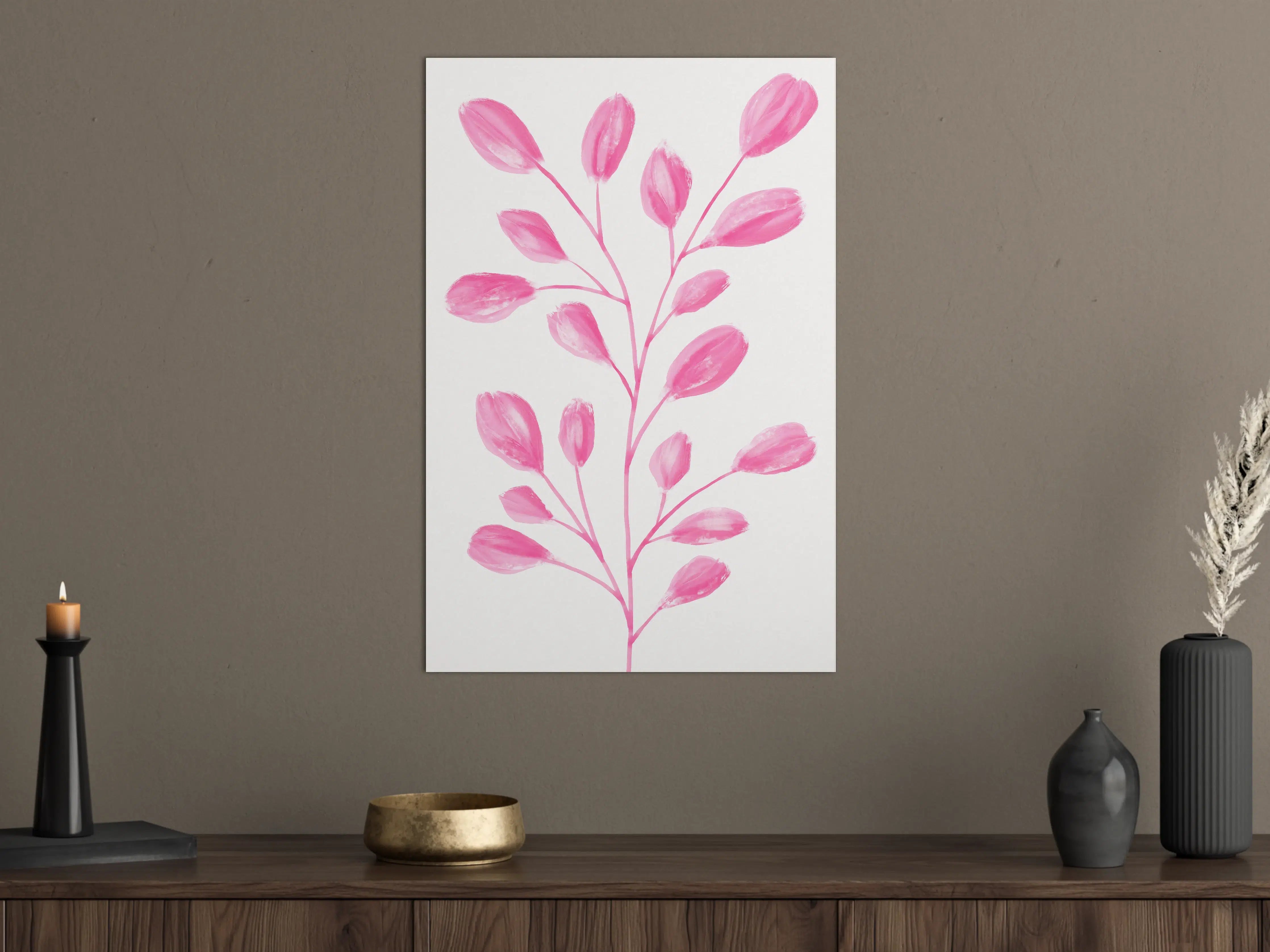 Große Wandbilder - Helle Rosenstrauch in Pink