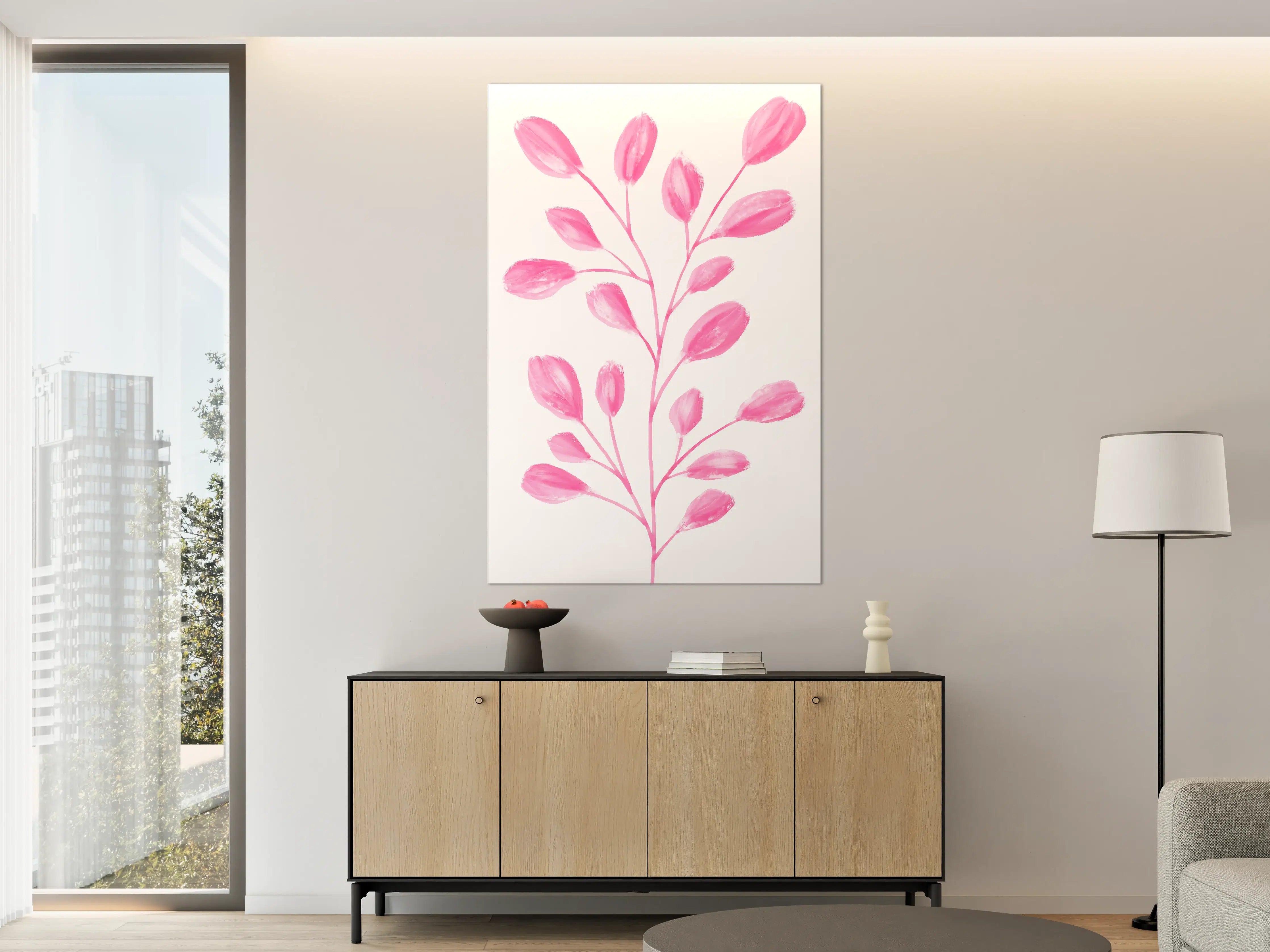 Große Wandbilder - Helle Rosenstrauch in Pink