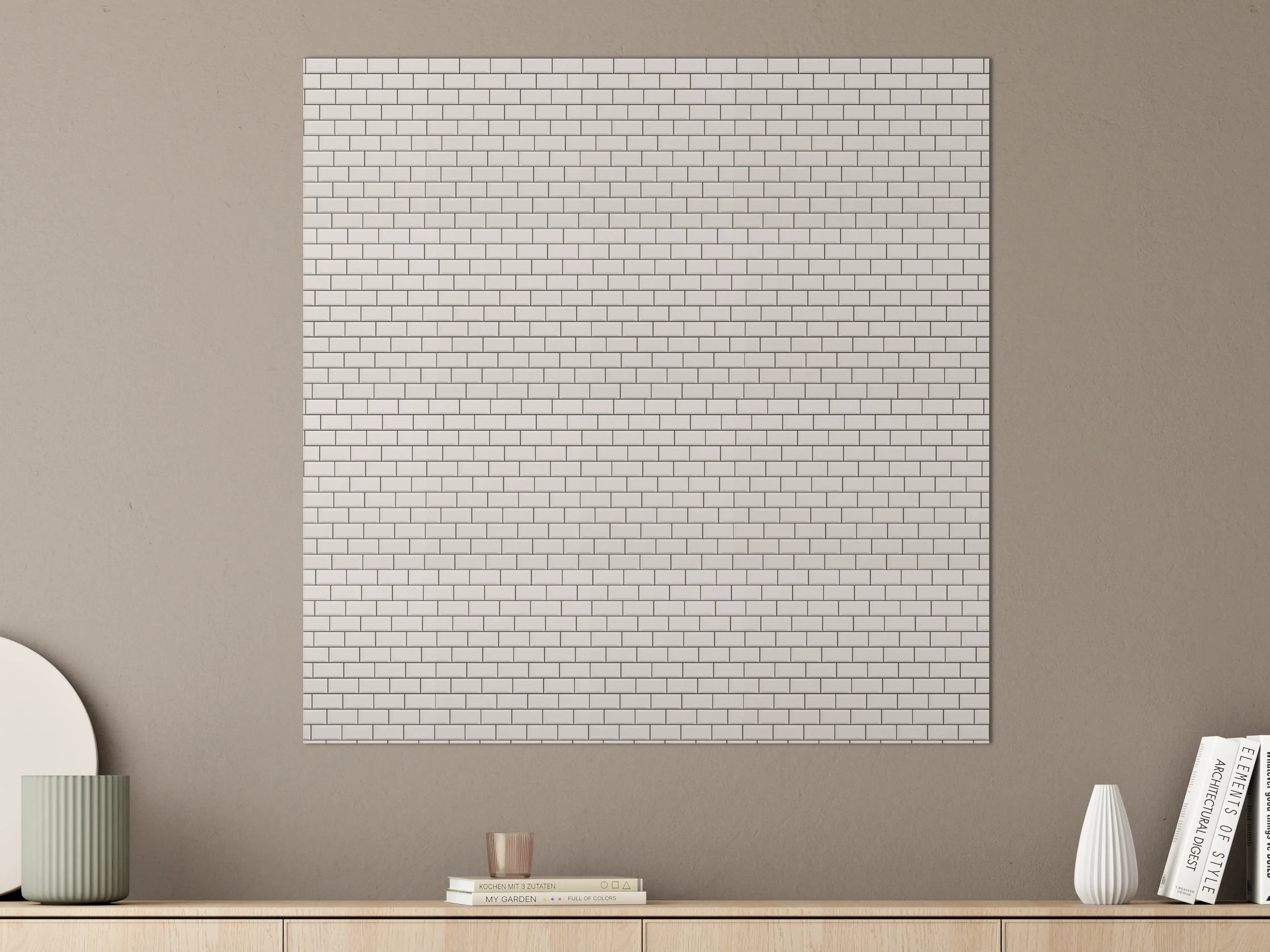 Große Wandbilder - Helle Ziegelmauer mit cremiger Färbung