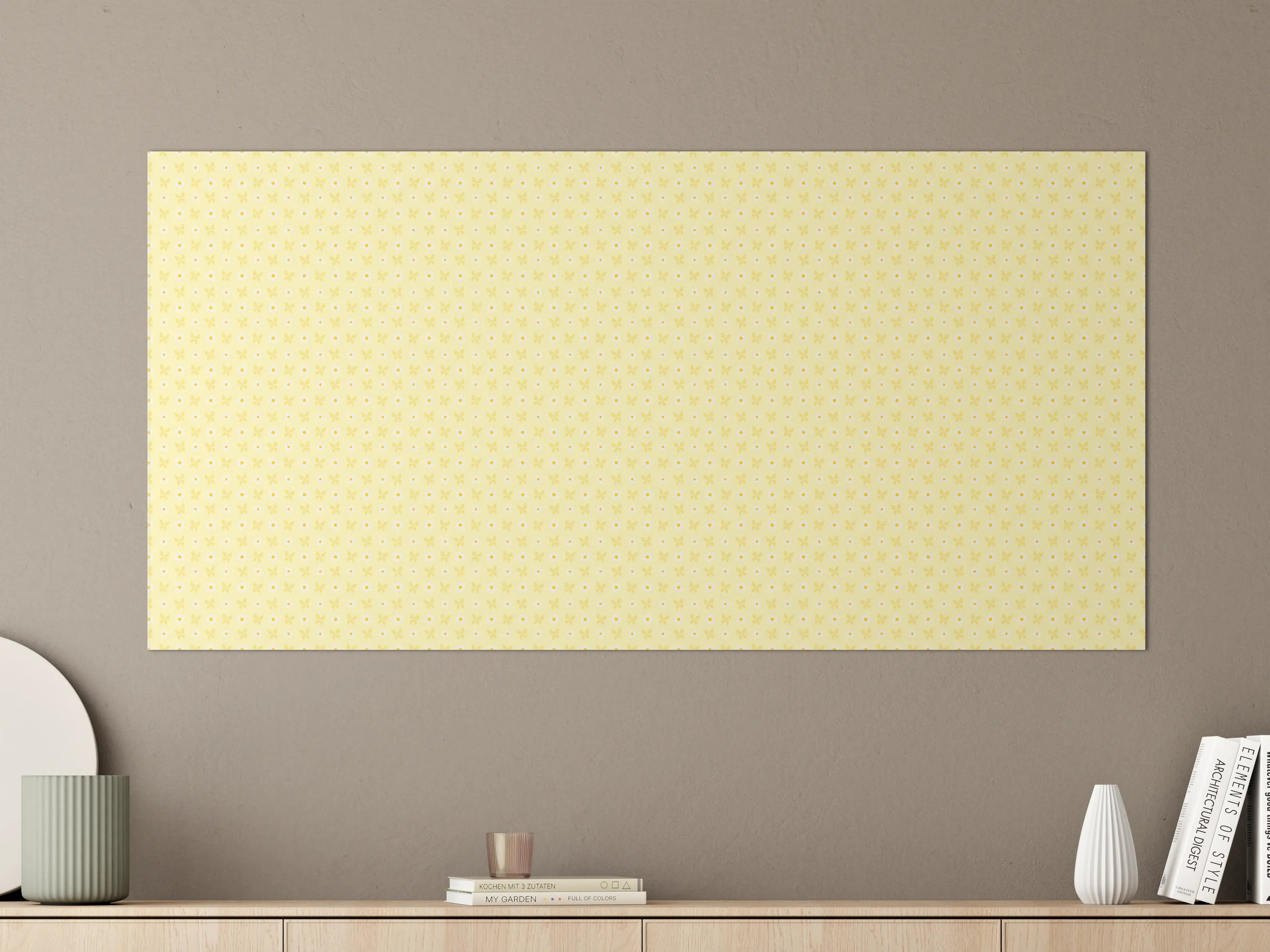 Große Wandbilder - Helle gelbe Wand mit Mustern