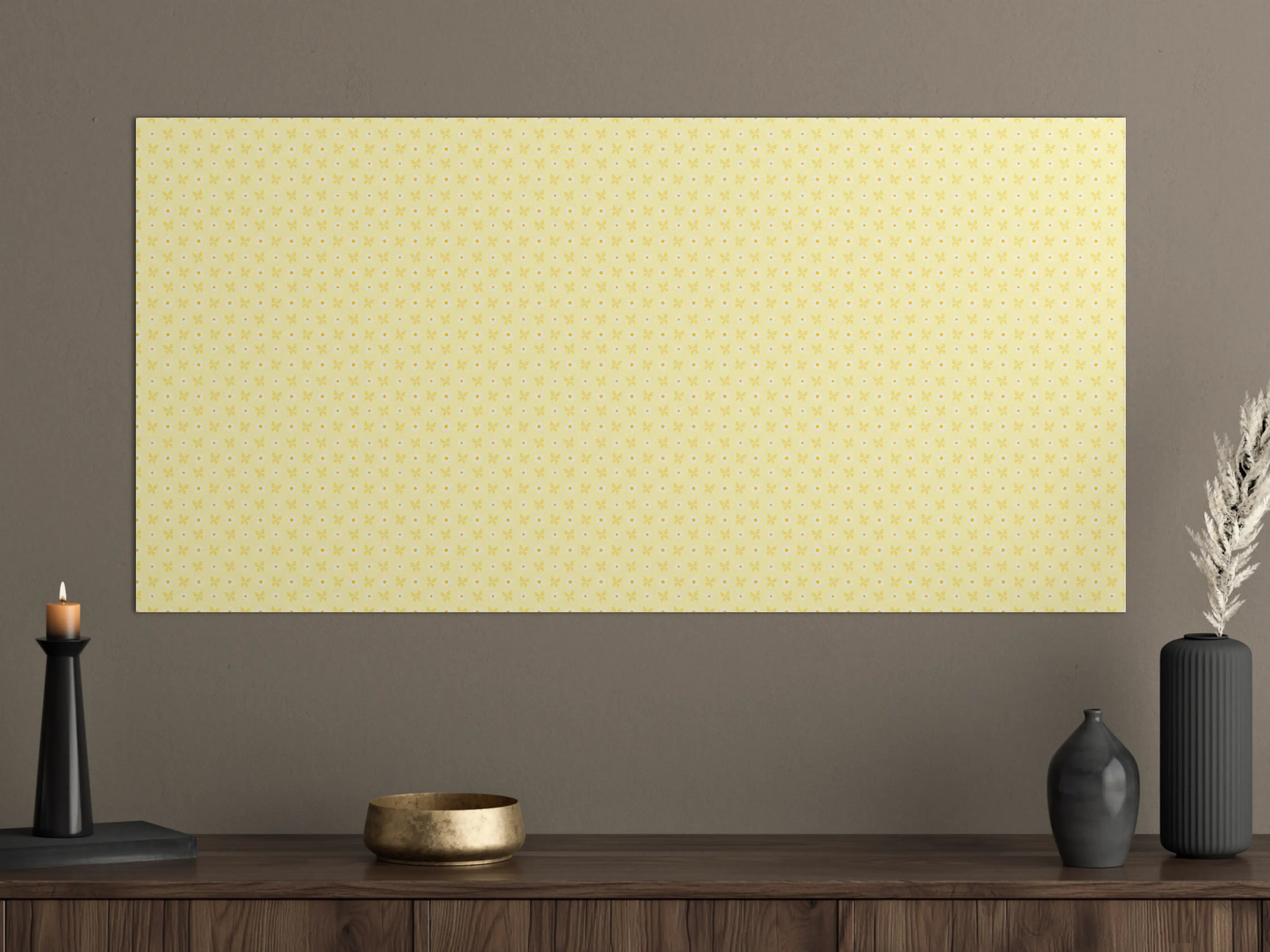 Große Wandbilder - Helle gelbe Wand mit Mustern