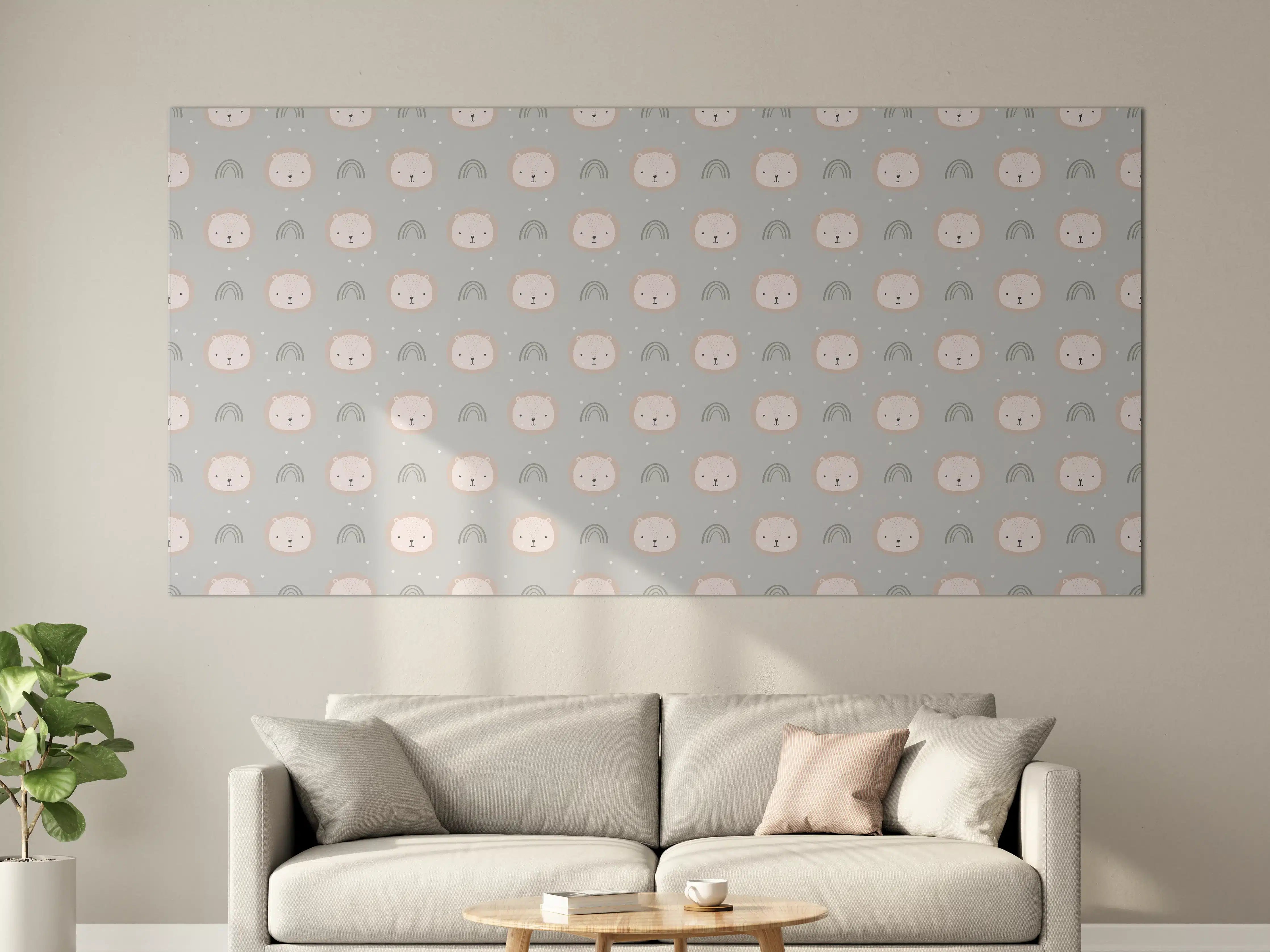 Große Wandbilder - Helle, geometrische Muster in Pastellfarben