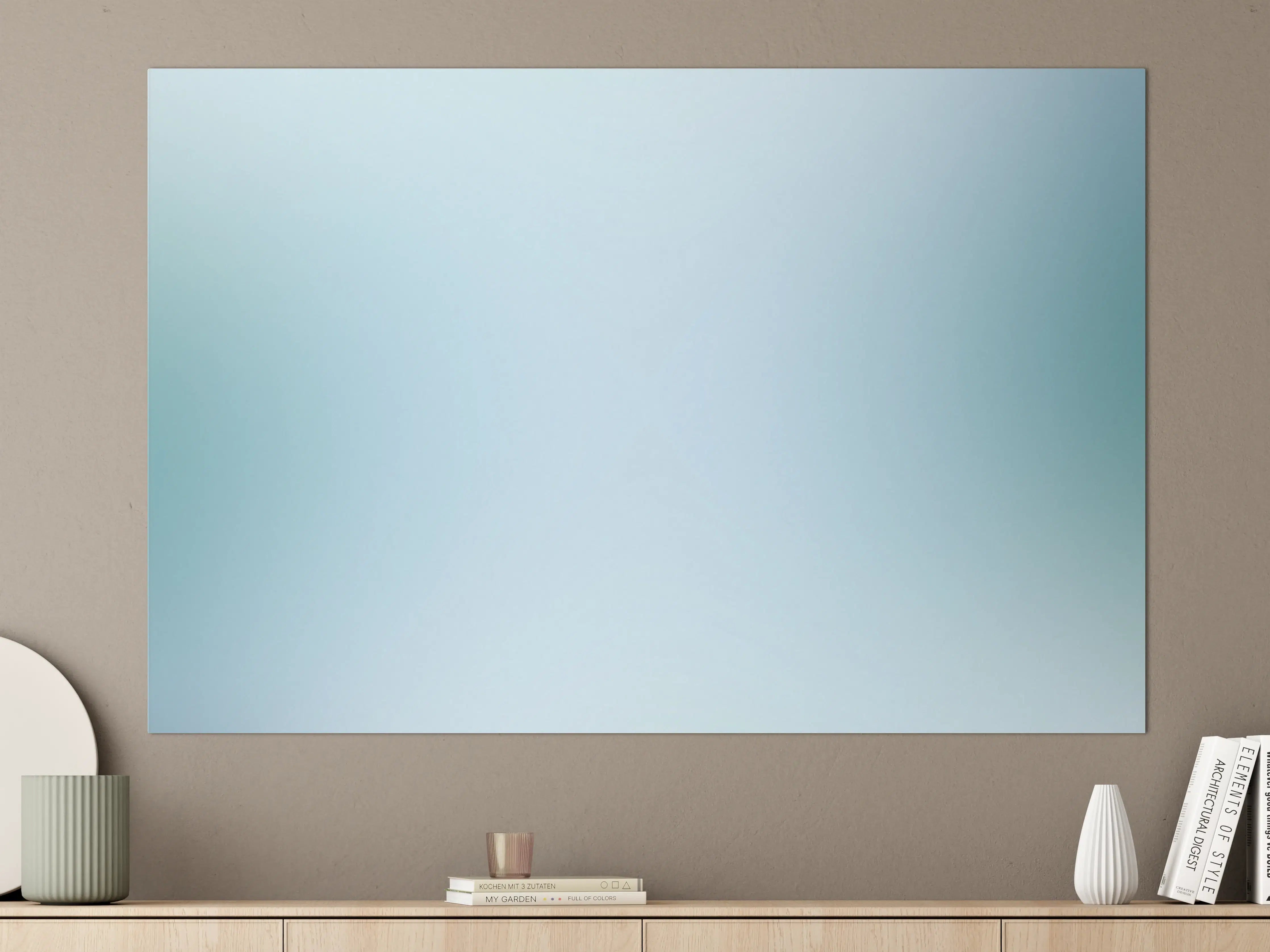 Große Wandbilder - Heller Blau-Türkis-Hintergrund mit sanften Farbverlauf