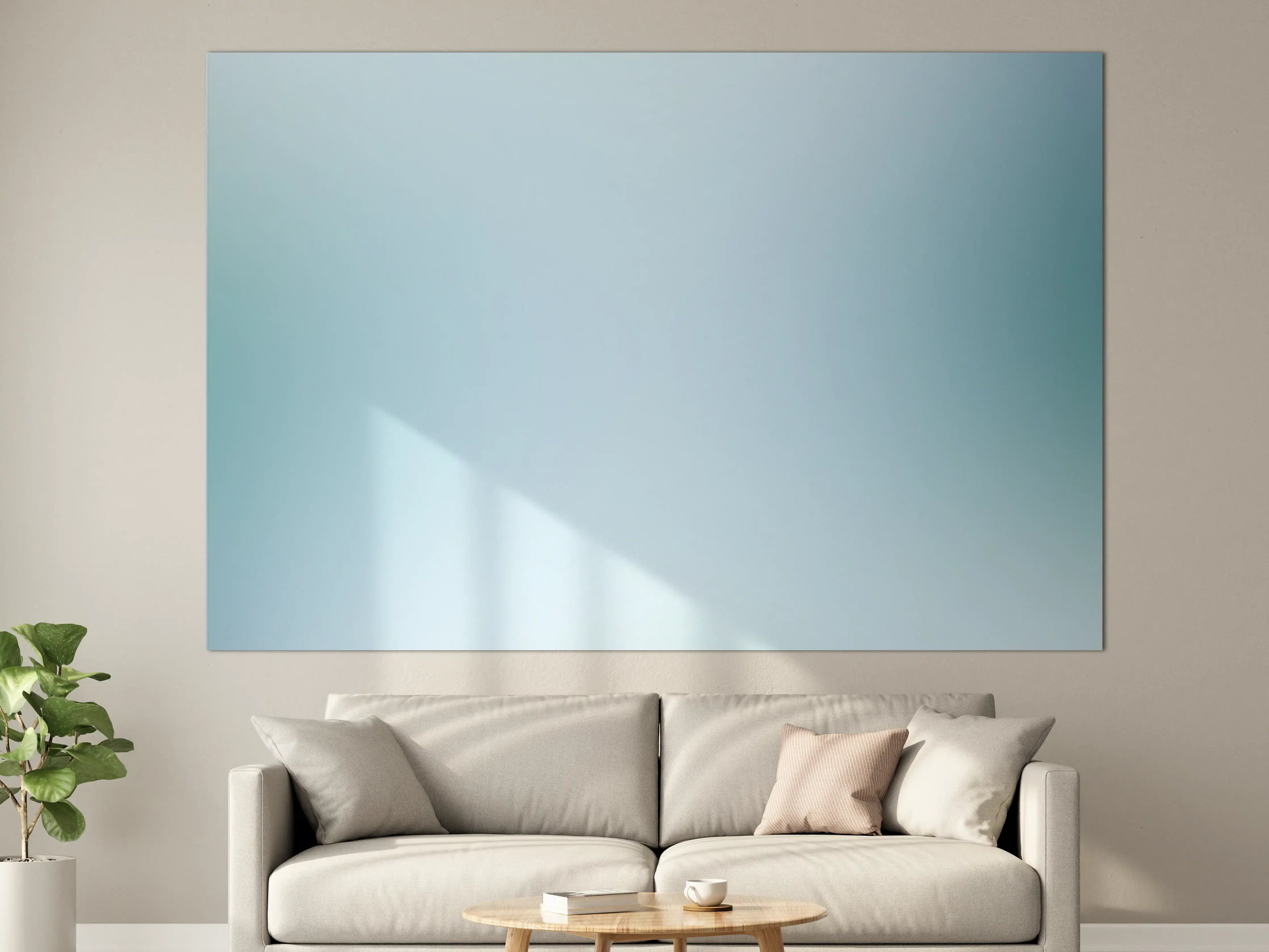 Große Wandbilder - Heller Blau-Türkis-Hintergrund mit sanften Farbverlauf