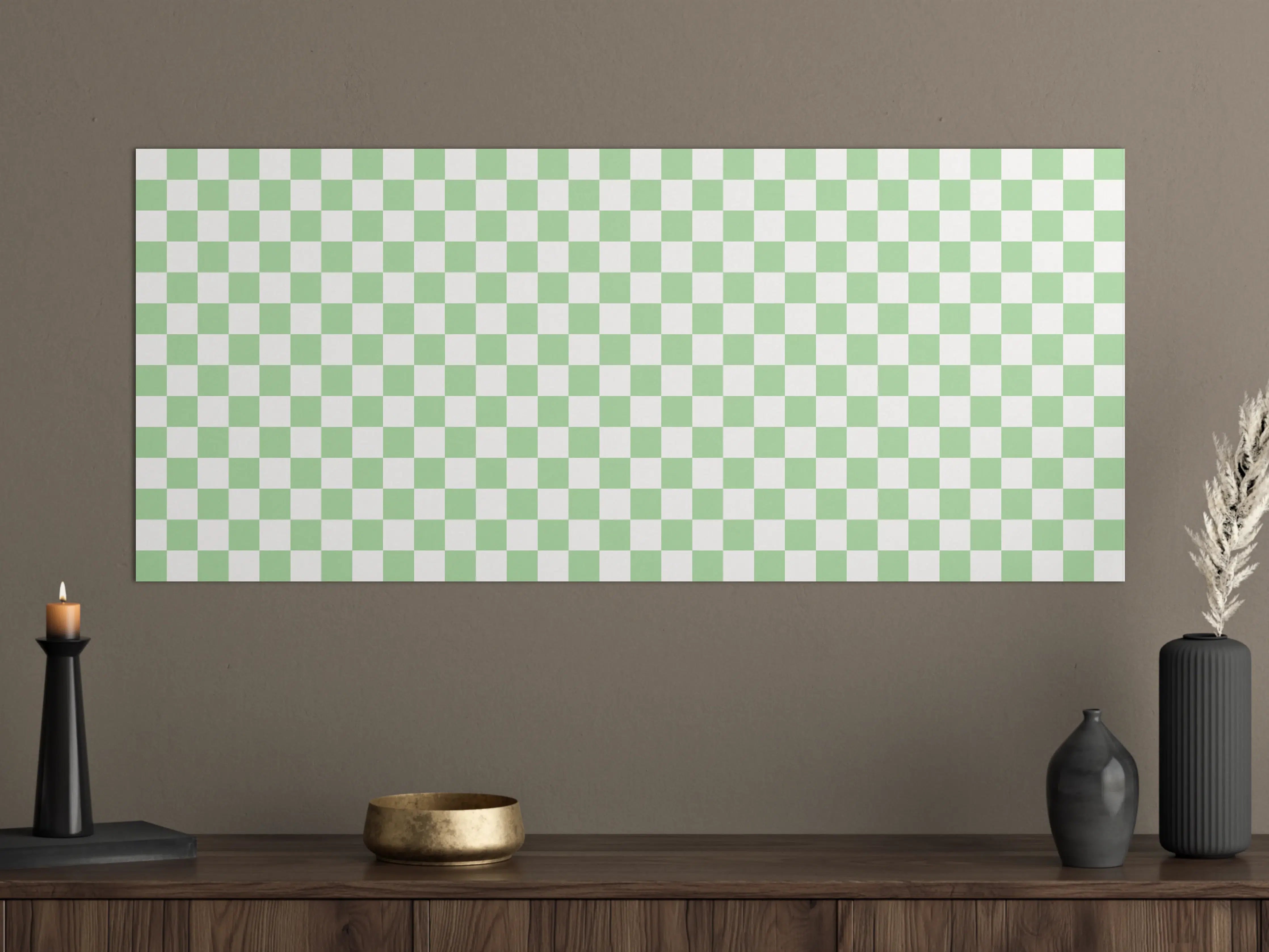Große Wandbilder - Heller Checkered Hintergrund in Grünweiss