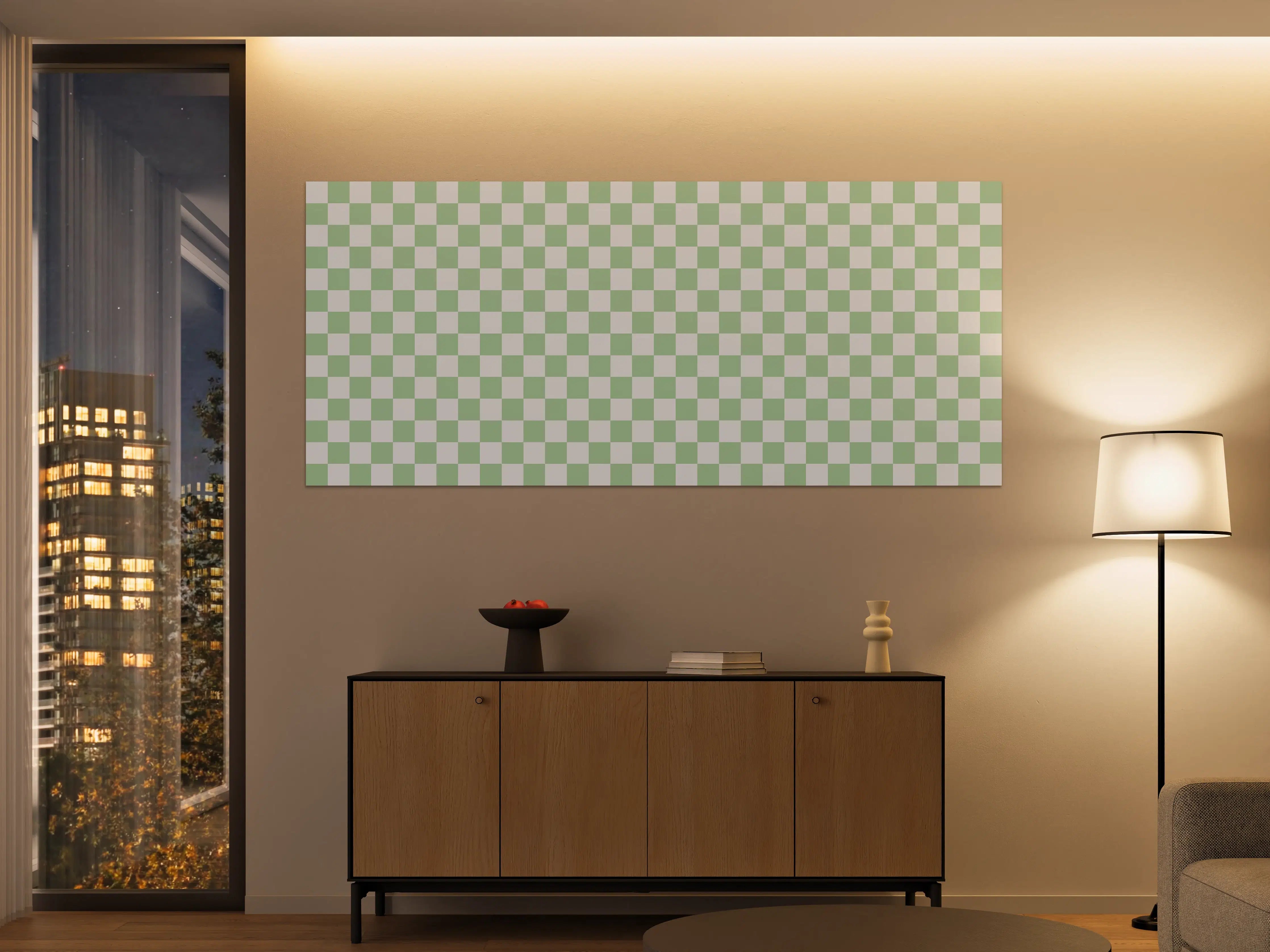 Große Wandbilder - Heller Checkered Hintergrund in Grünweiss