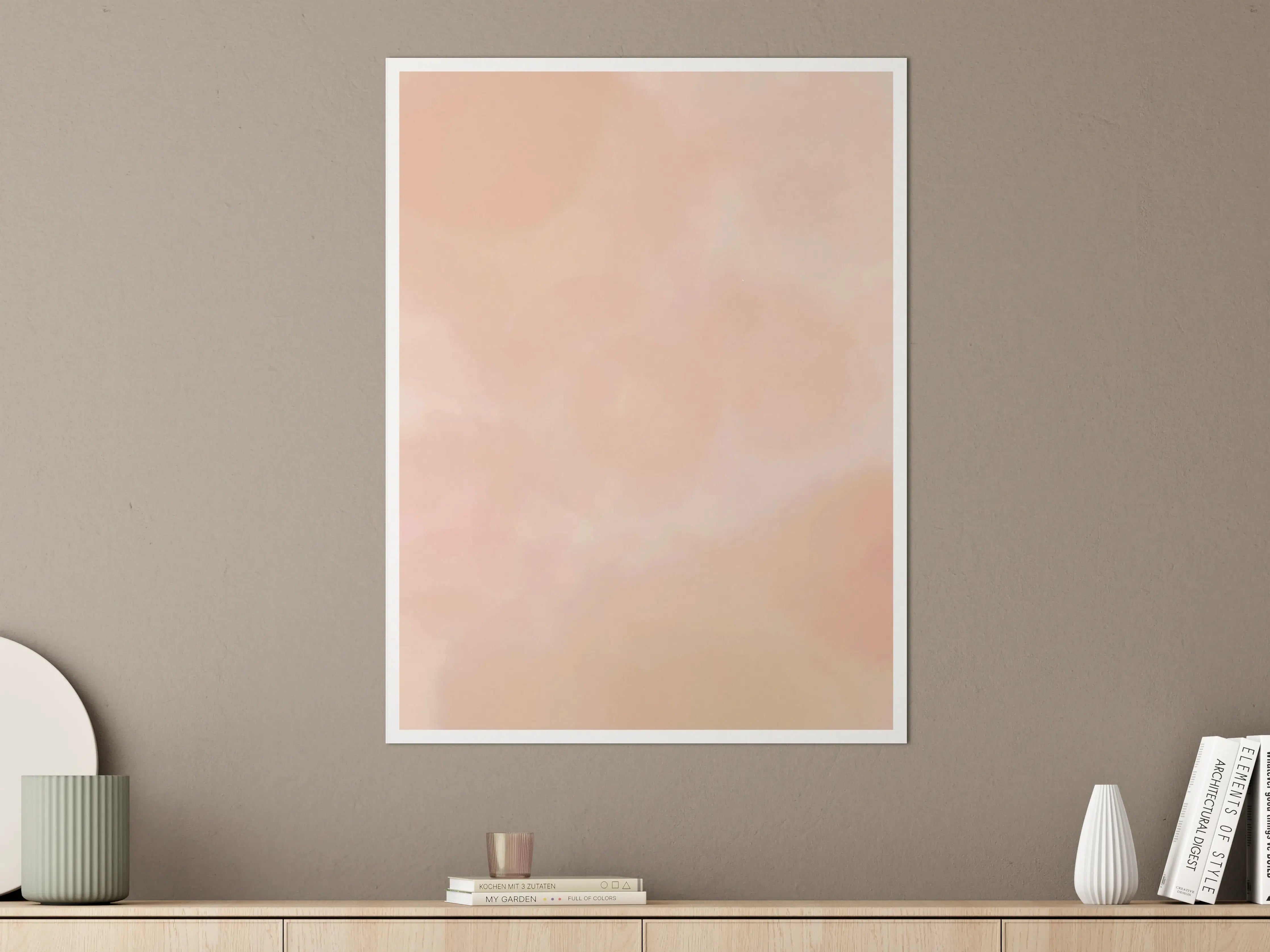 Große Wandbilder - Heller Peach-Ton mit sanften Farbverläufen