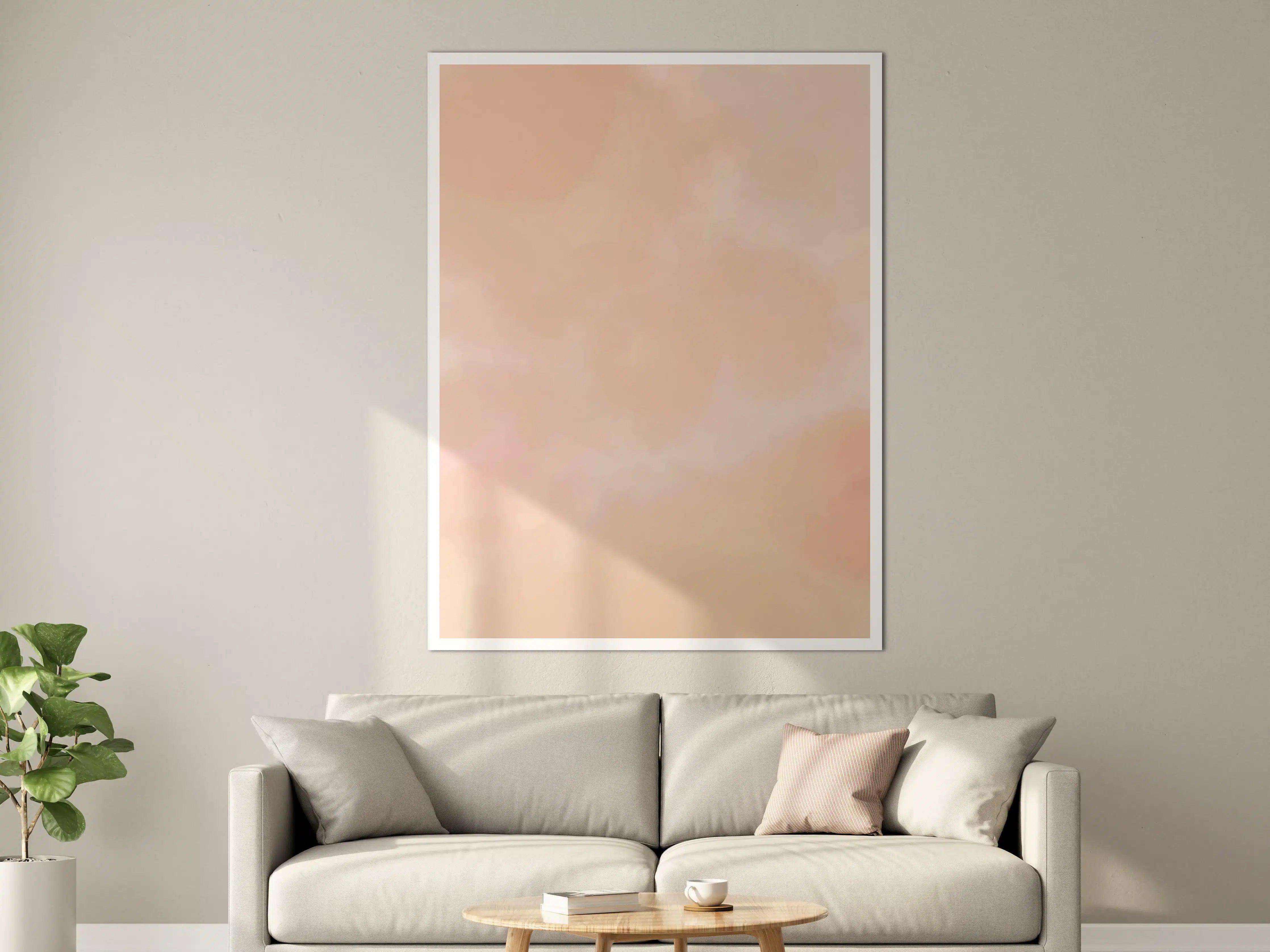 Große Wandbilder - Heller Peach-Ton mit sanften Farbverläufen