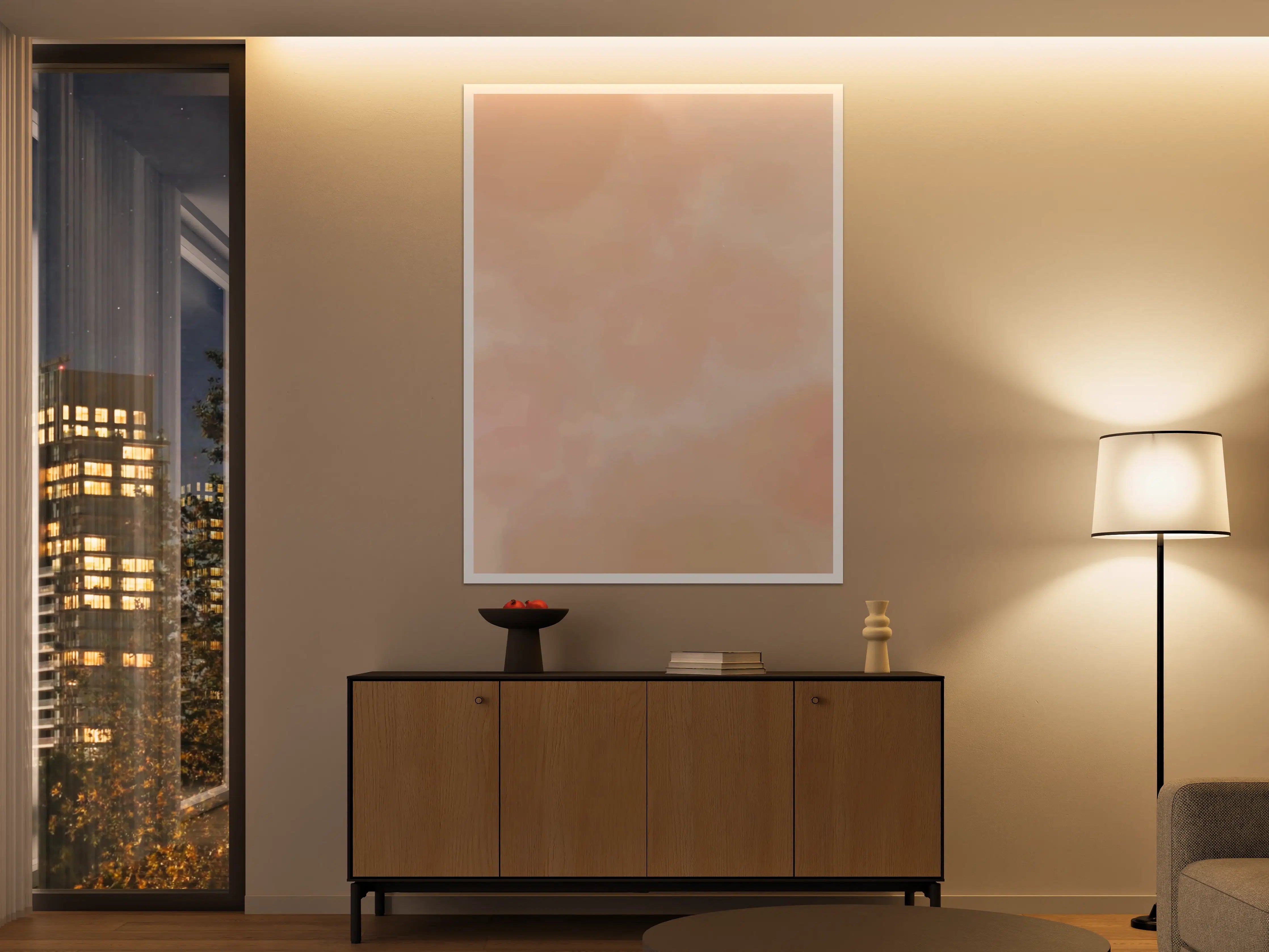 Große Wandbilder - Heller Peach-Ton mit sanften Farbverläufen