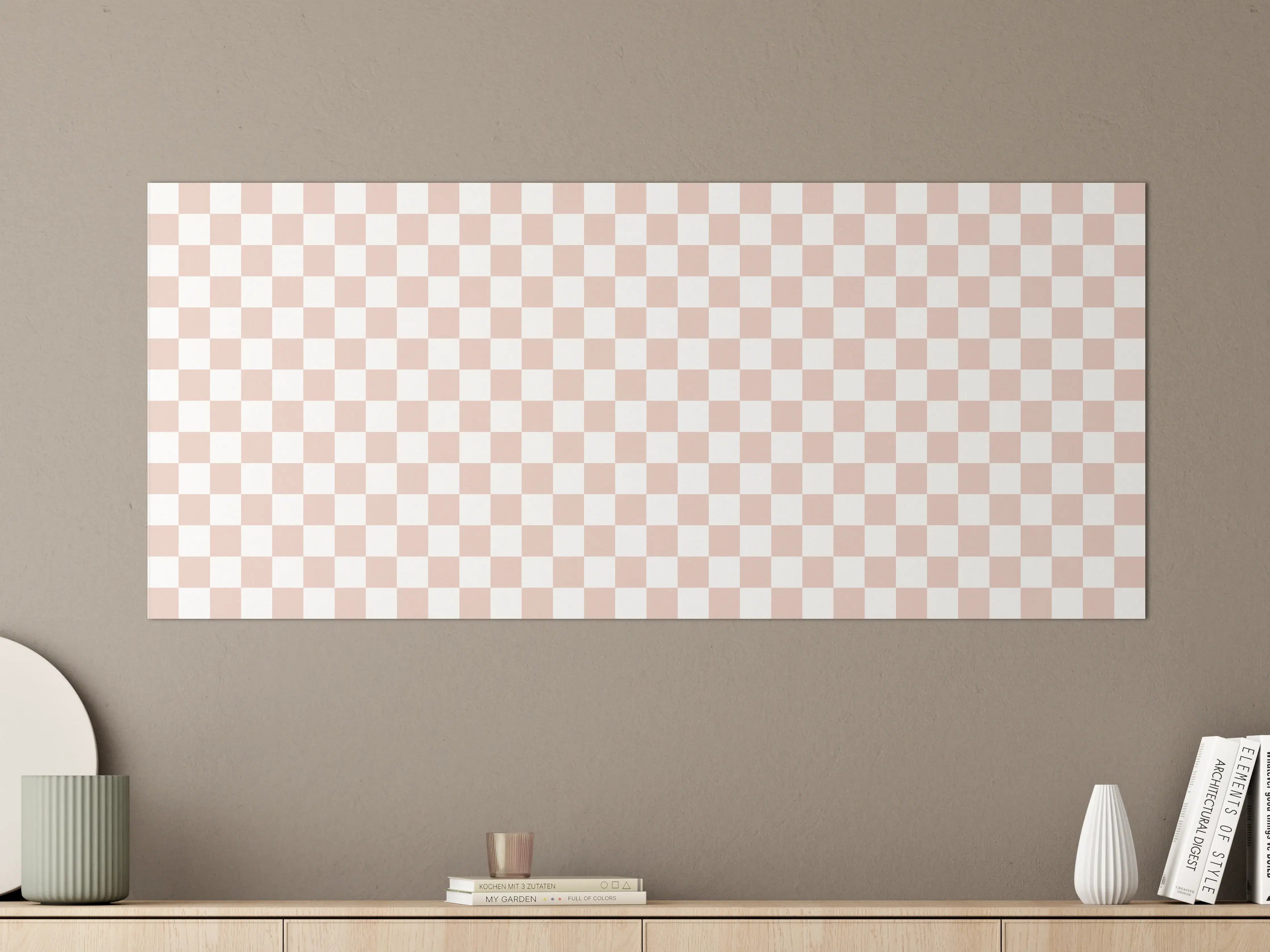 Große Wandbilder - Heller, transparenter Checkered-Hintergrund