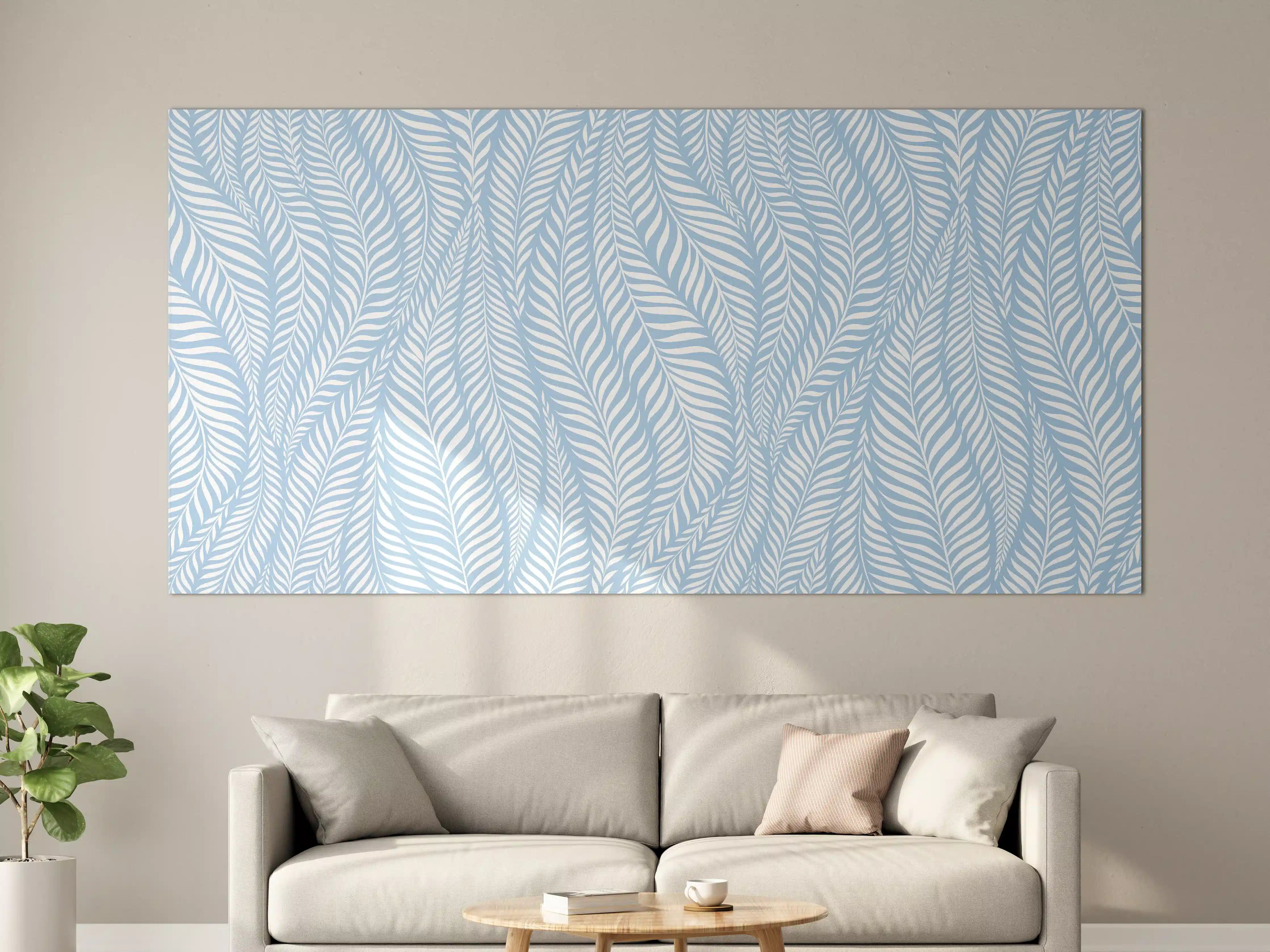 Große Wandbilder - Helles Blau-Weiß-Muster