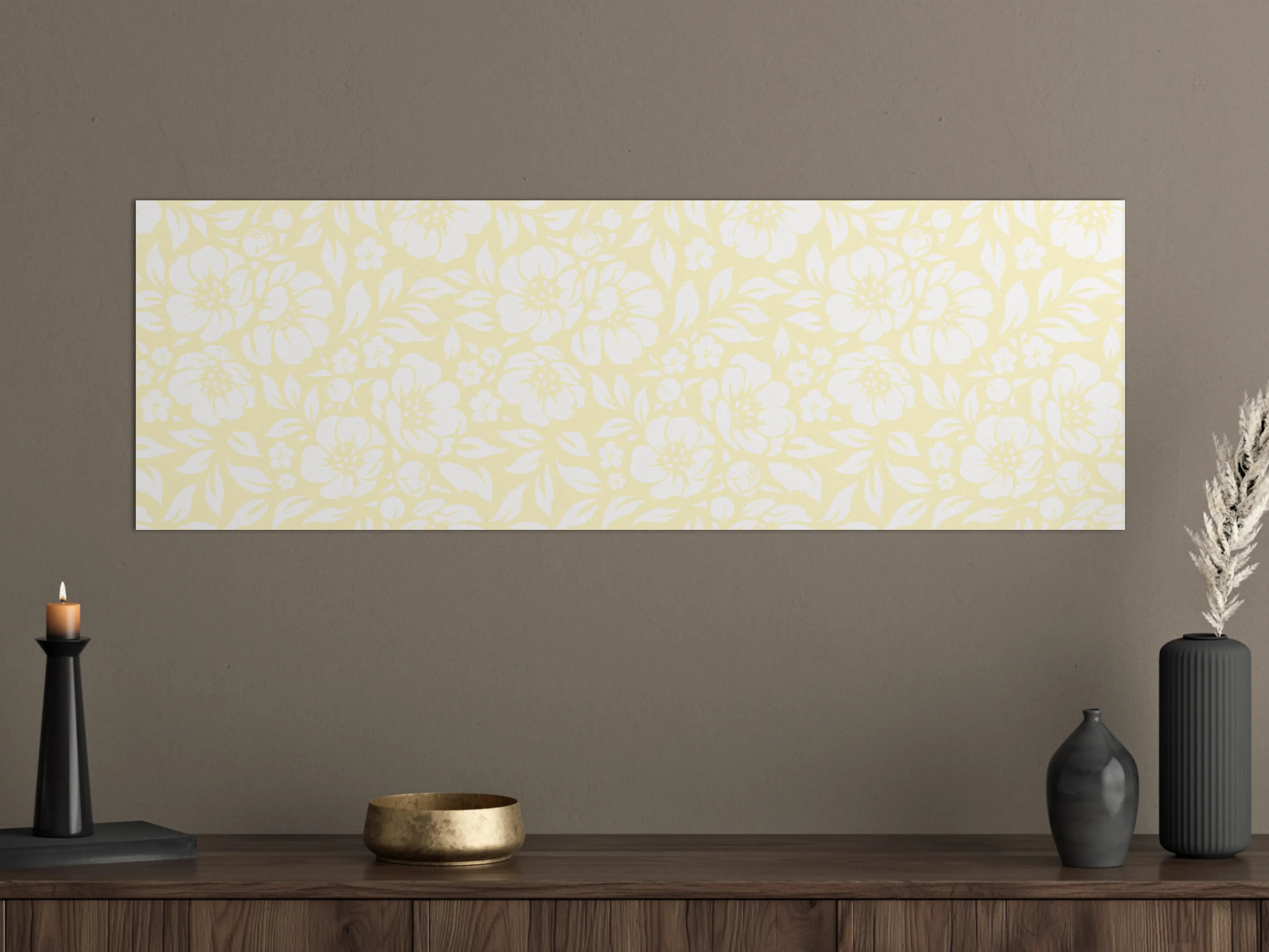 Große Wandbilder - Helles Blütendesign in Cremetönen