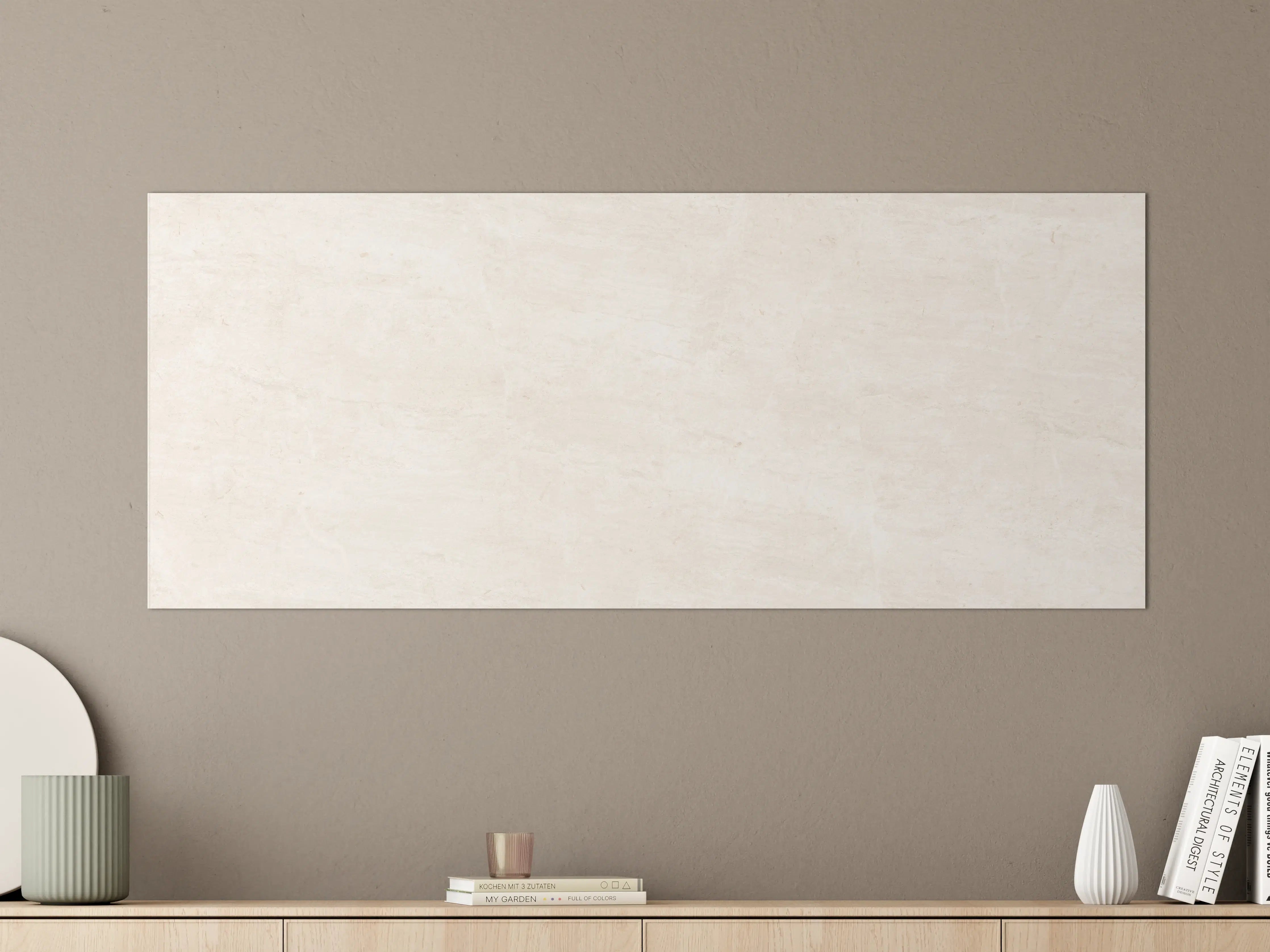 Große Wandbilder - Helles Creme-Wandrelief mit Textur