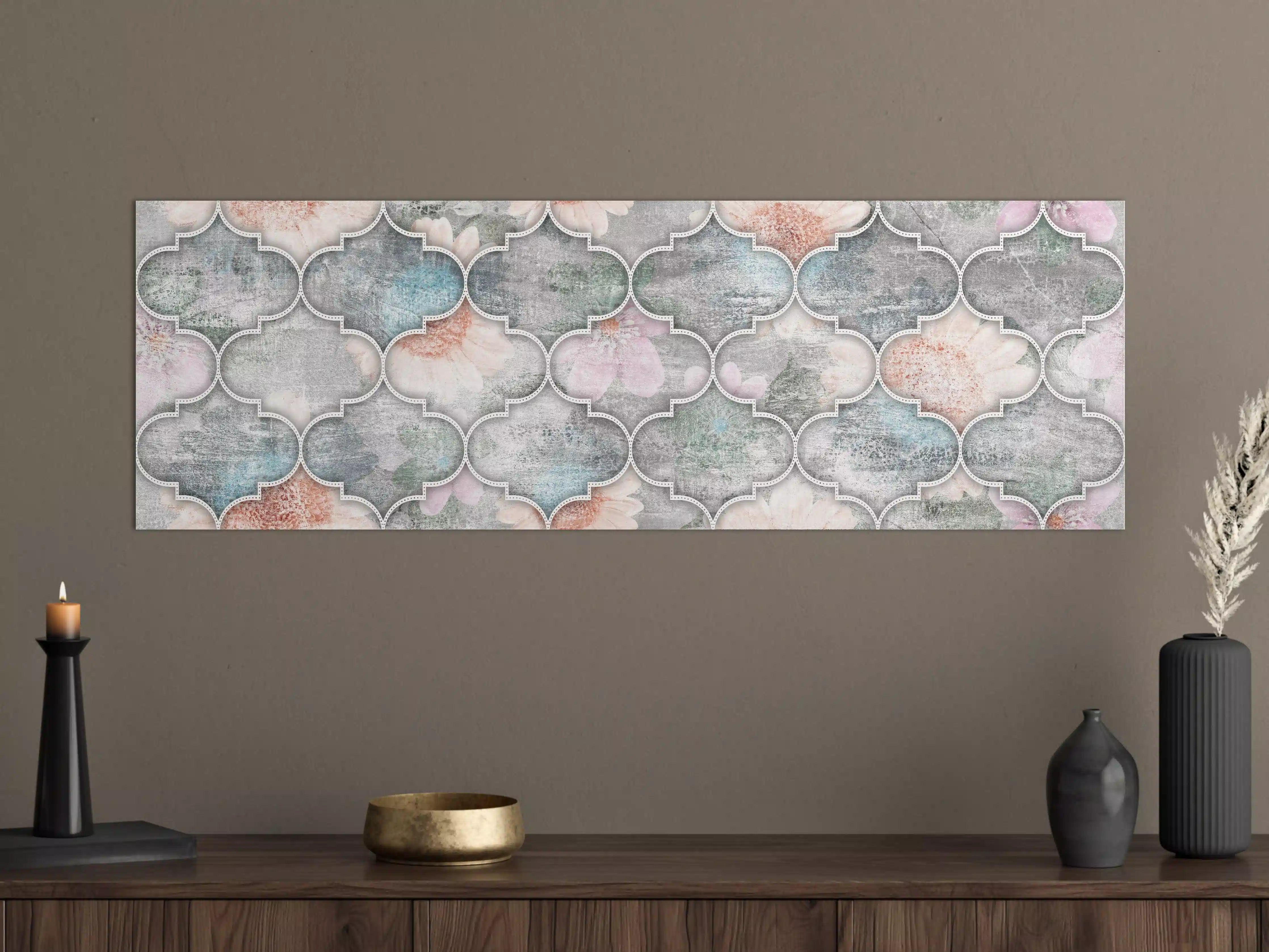 Große Wandbilder - Helles Kunstmuster - Floral
