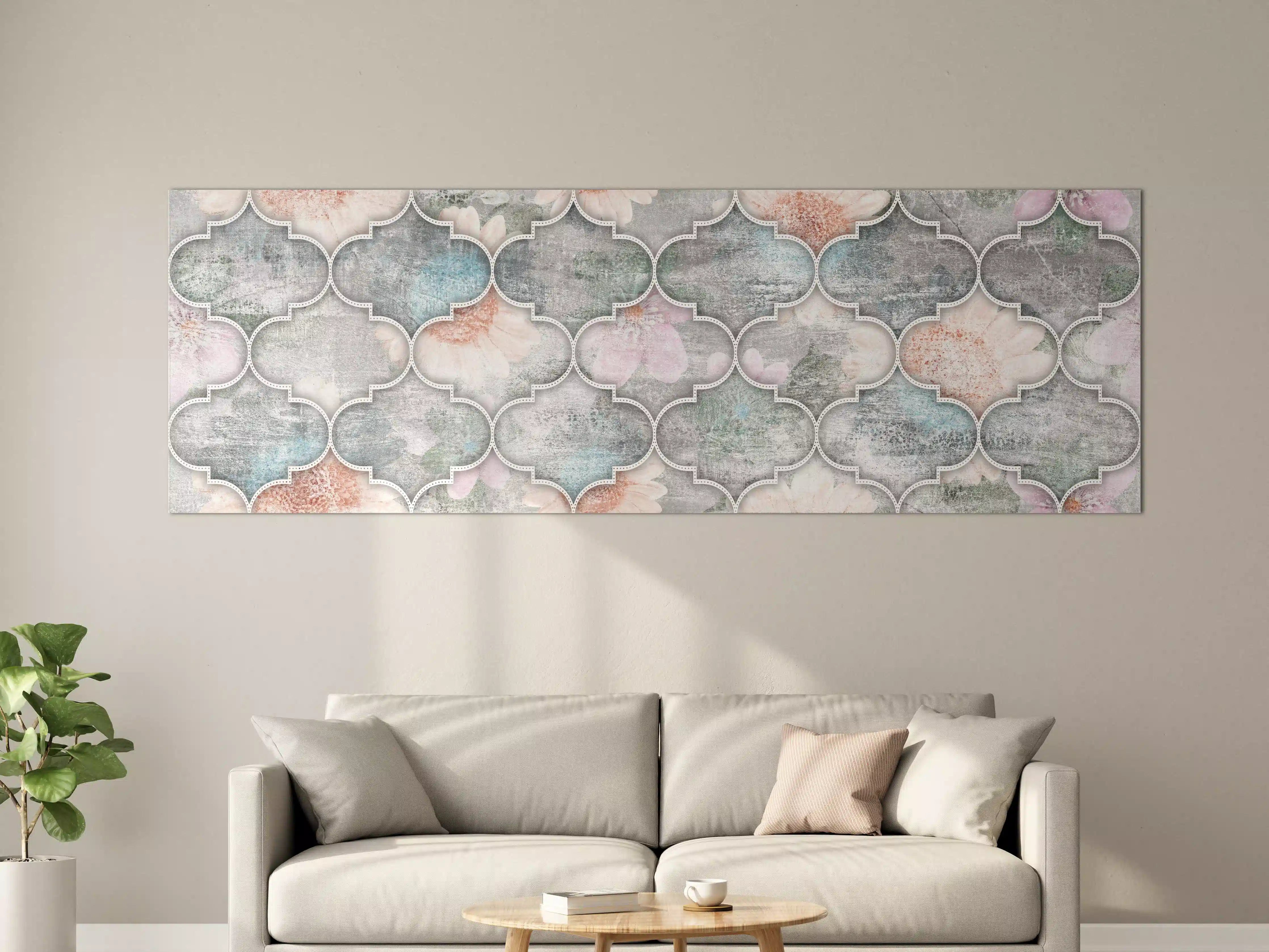 Große Wandbilder - Helles Kunstmuster - Floral