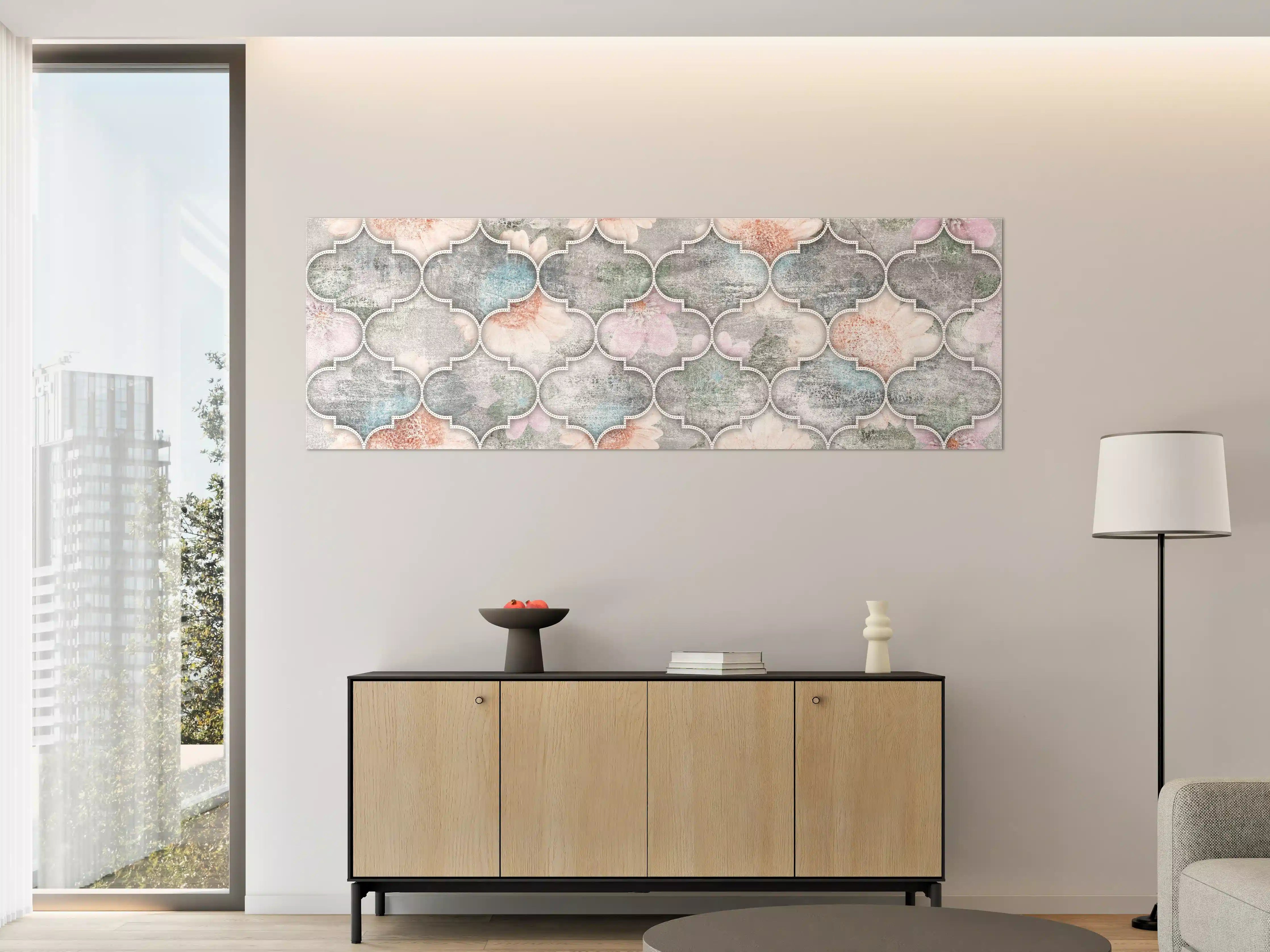 Große Wandbilder - Helles Kunstmuster - Floral