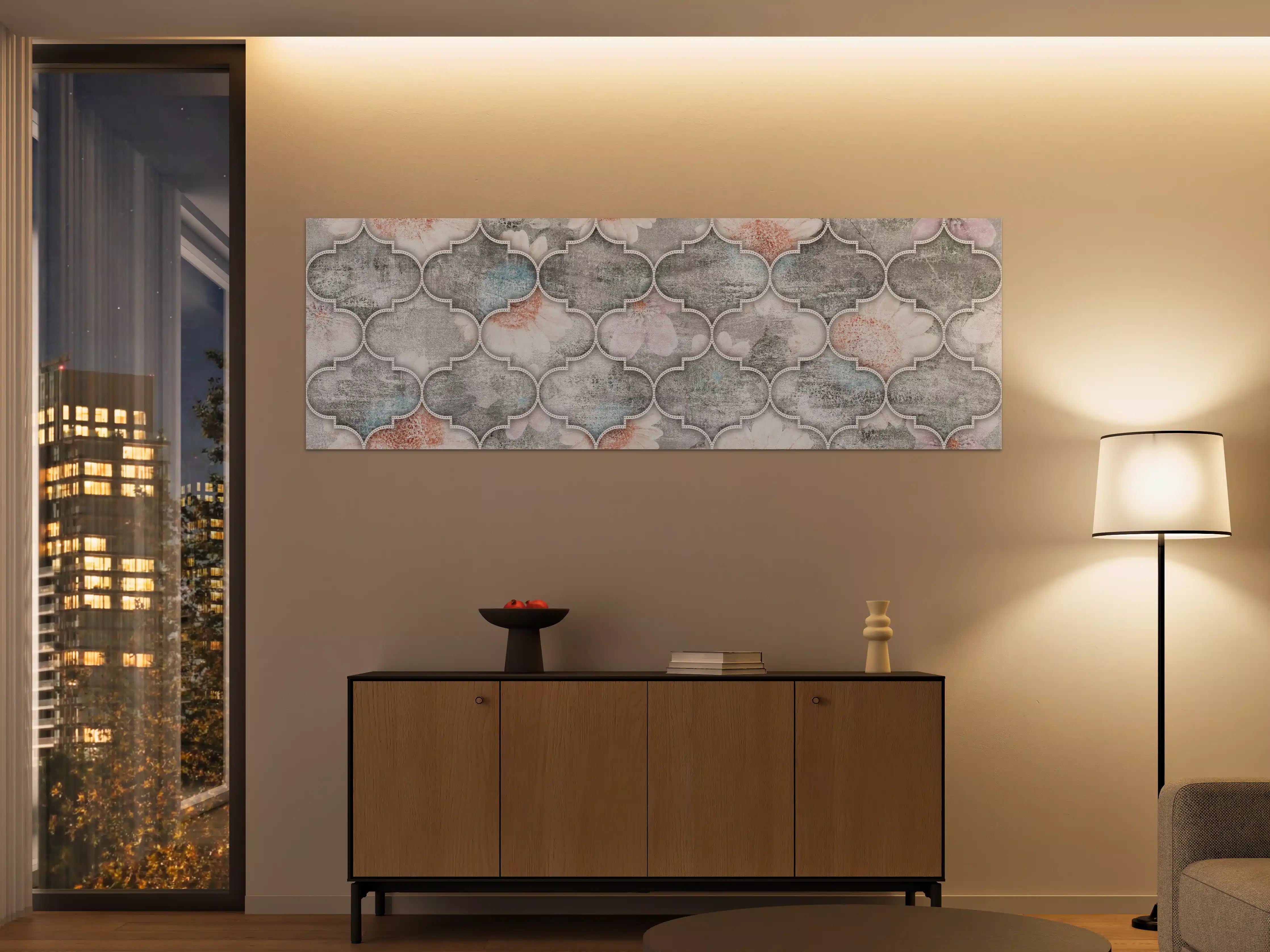 Große Wandbilder - Helles Kunstmuster - Floral