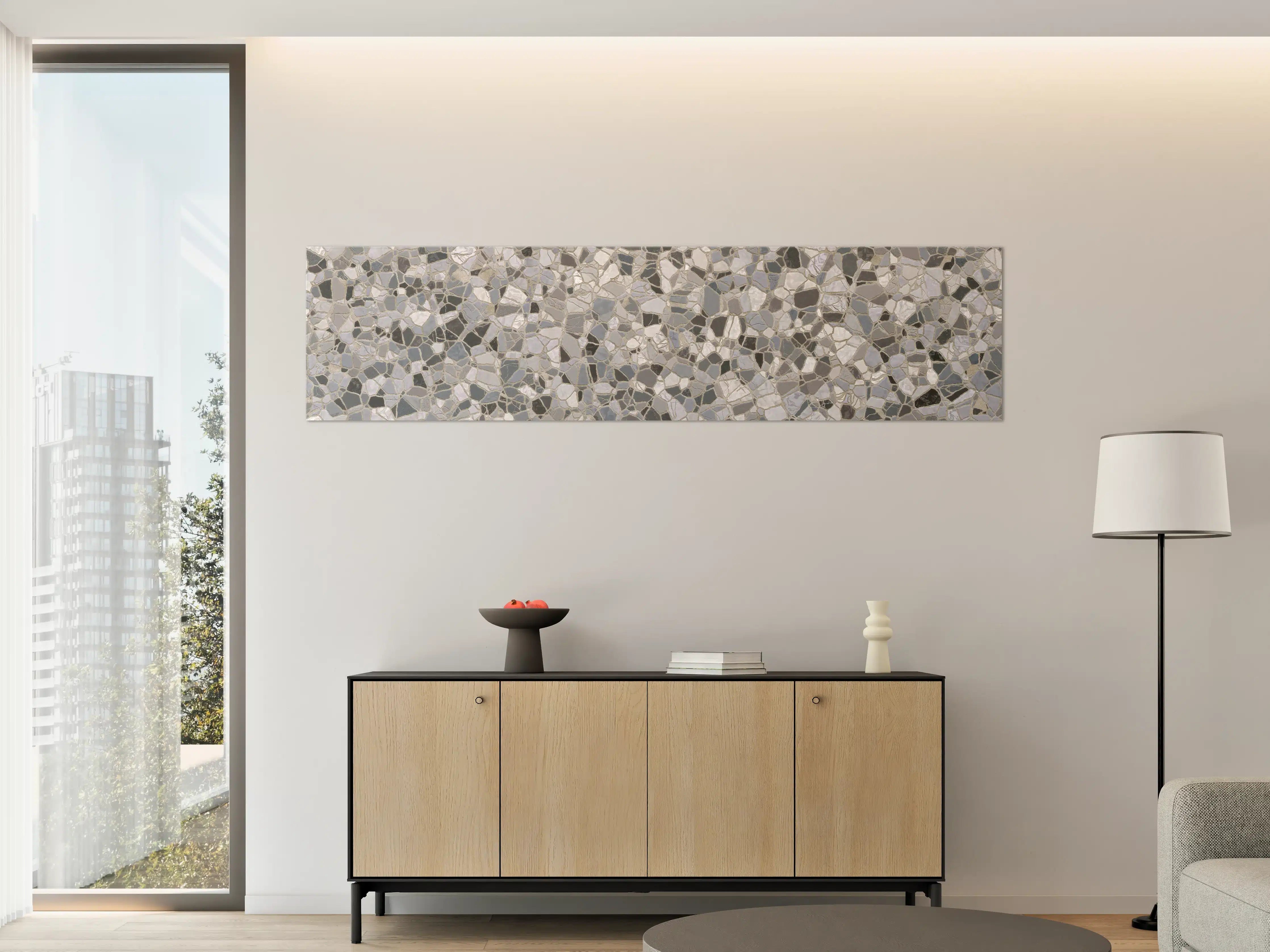 Große Wandbilder - Helles Marmor-Muster mit Grauakzenten