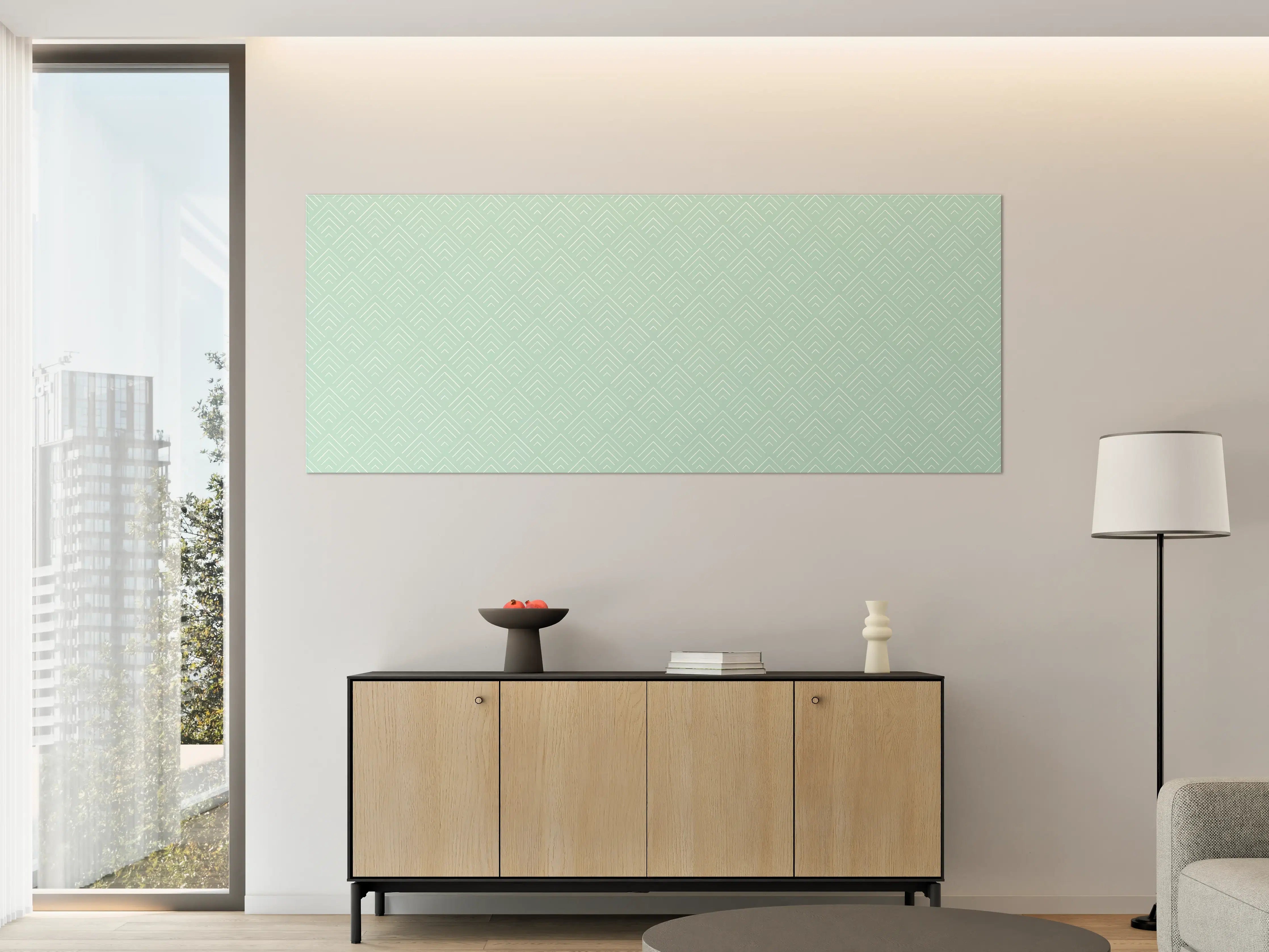 Große Wandbilder - Helles Mint-Grün Musterwandbild