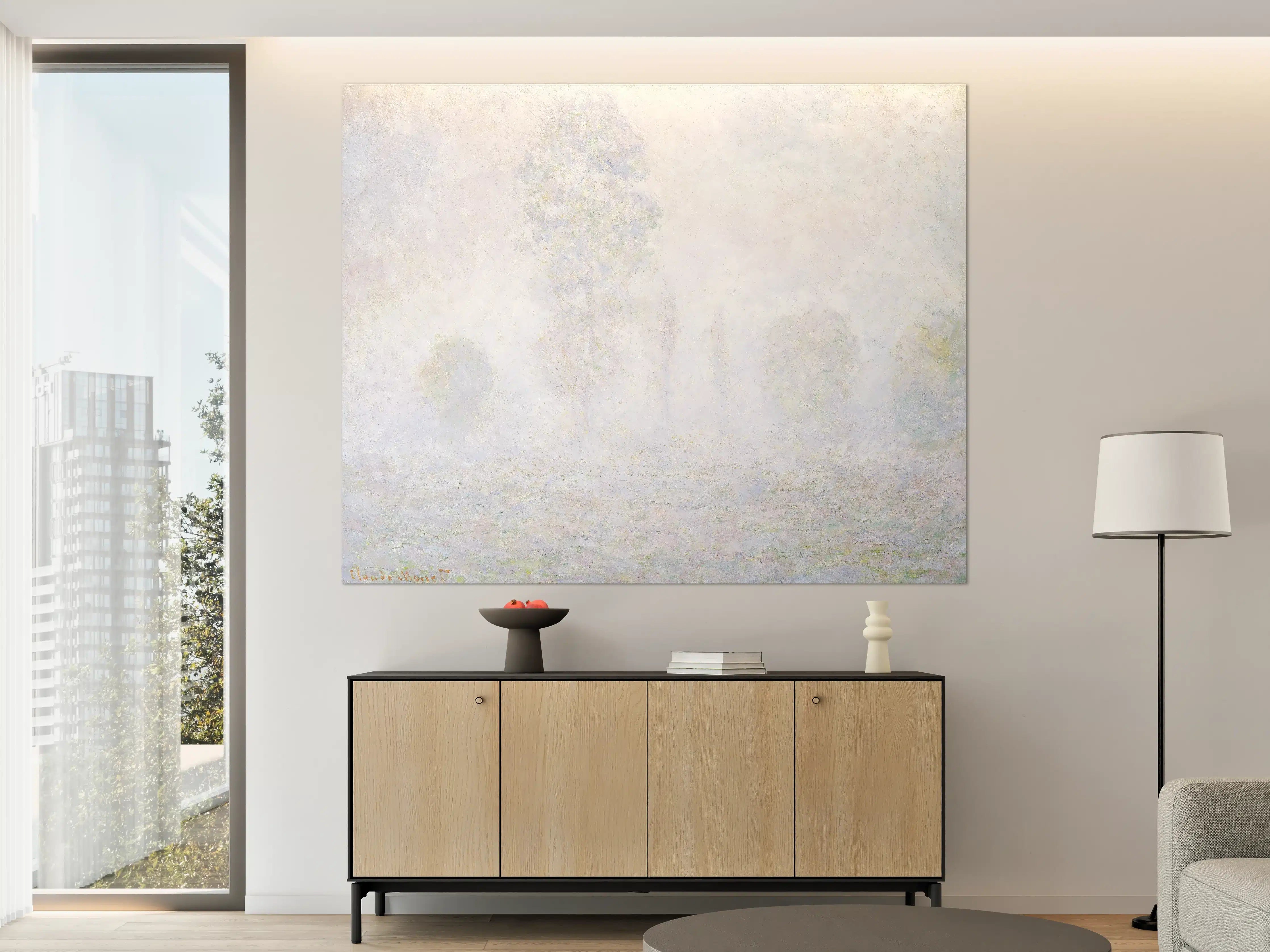 Große Wandbilder - Helles Wasser-Landschaftsbild mit zarten Farbnuancen