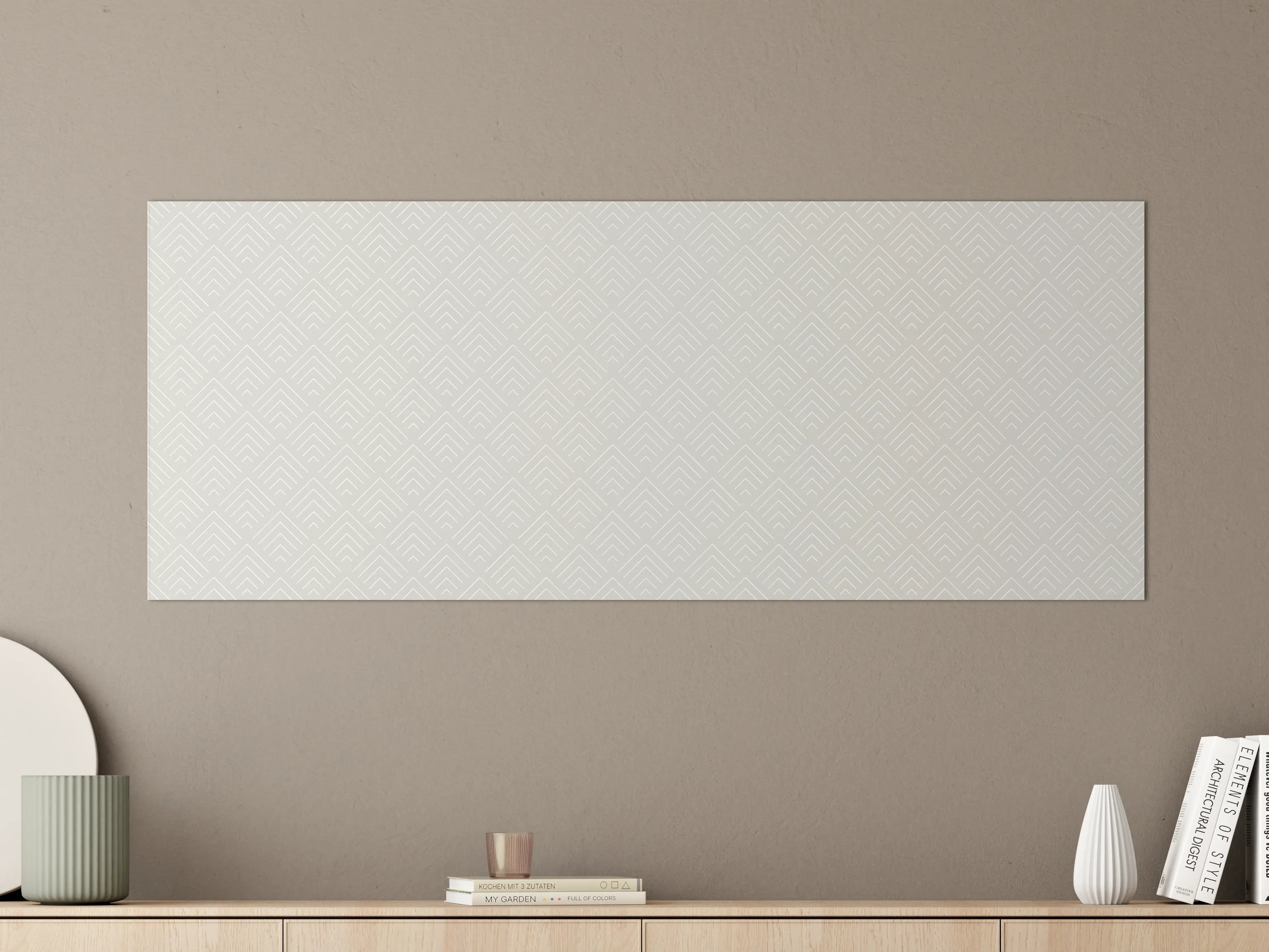Große Wandbilder - Helles, geometrisches Wandbild mit feiner Musterstruktur