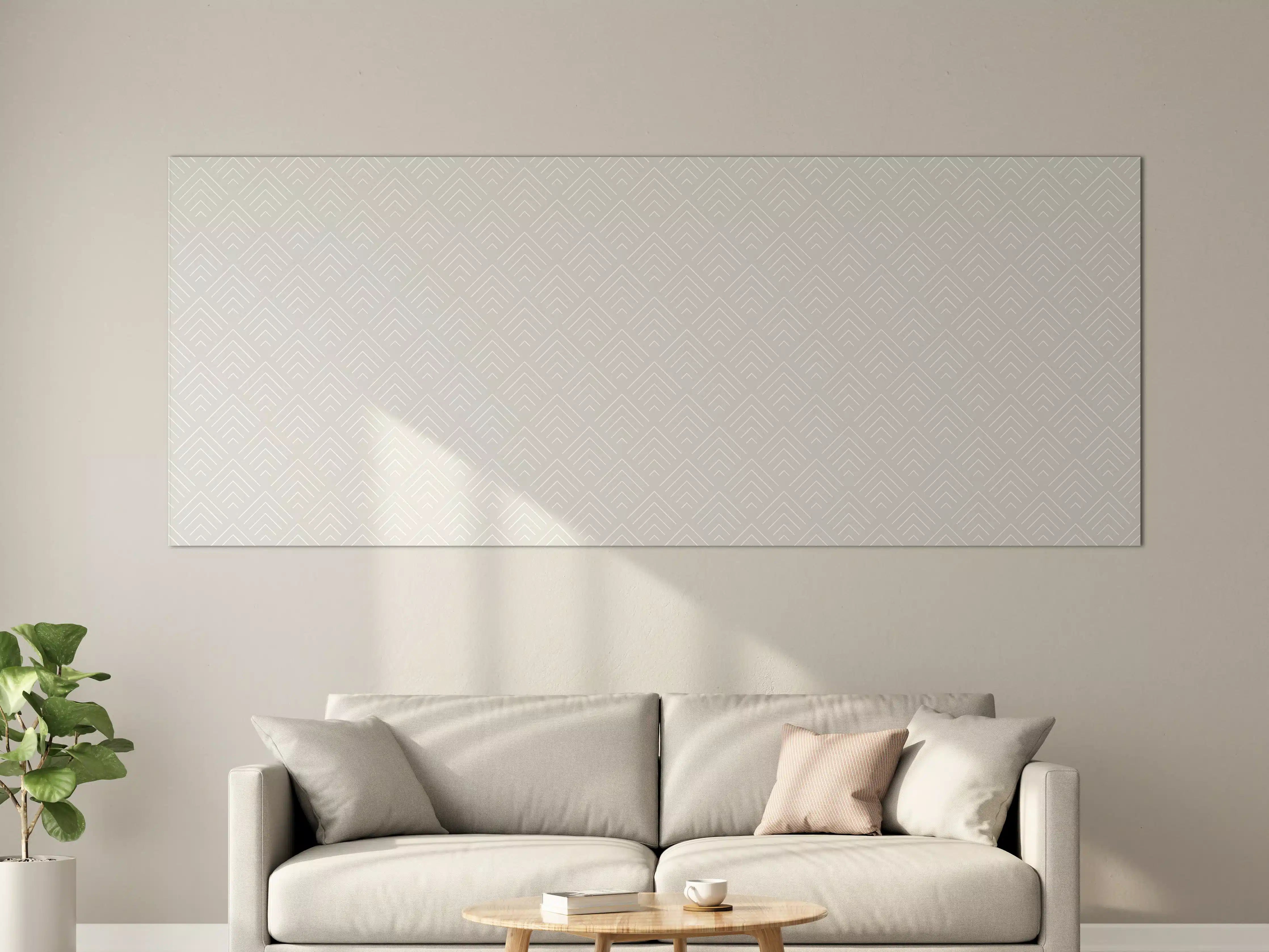 Große Wandbilder - Helles, geometrisches Wandbild mit feiner Musterstruktur