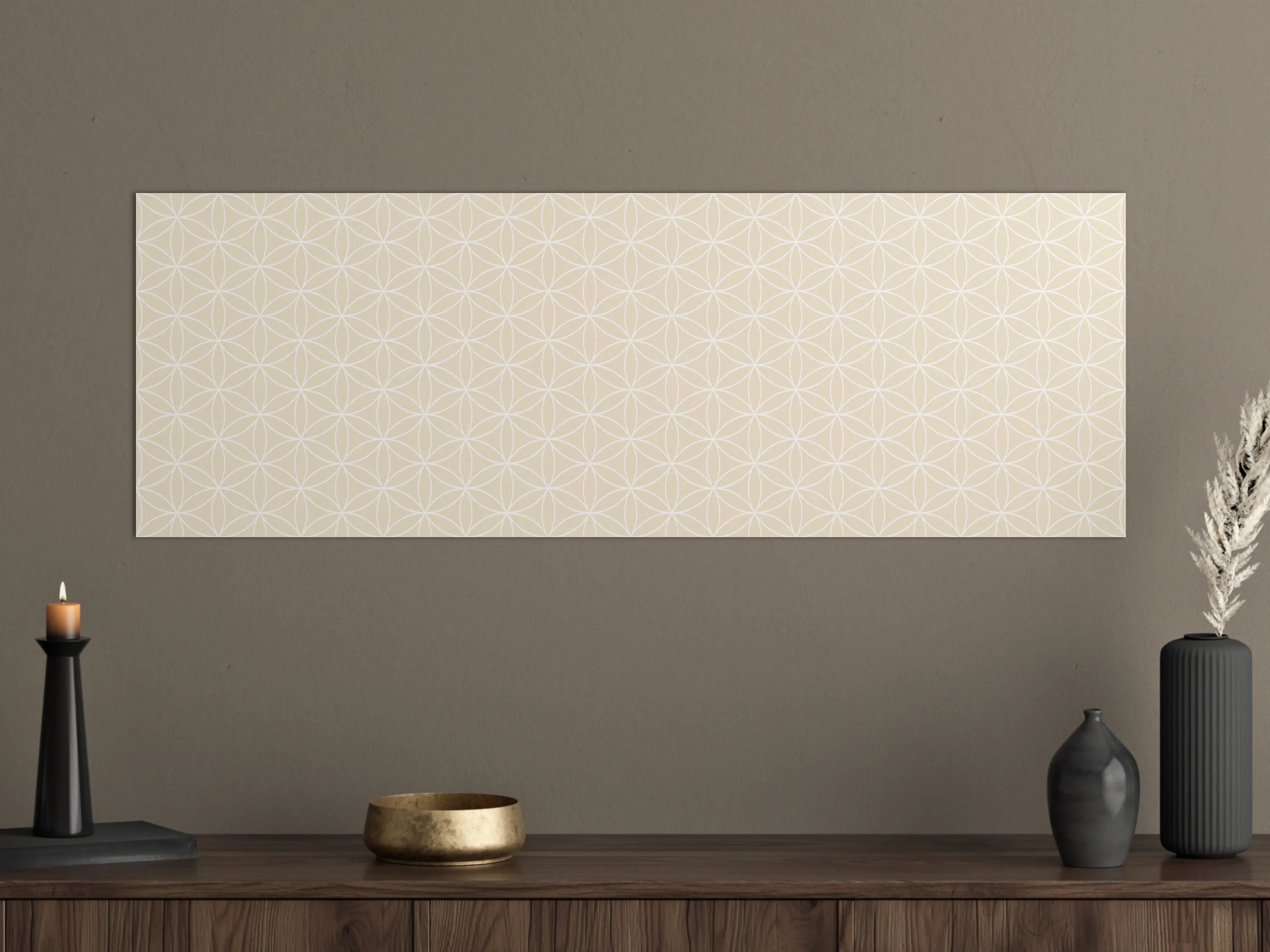 Große Wandbilder - Helles, geometrisches Wandbild mit zarten Beige-Nuancen
