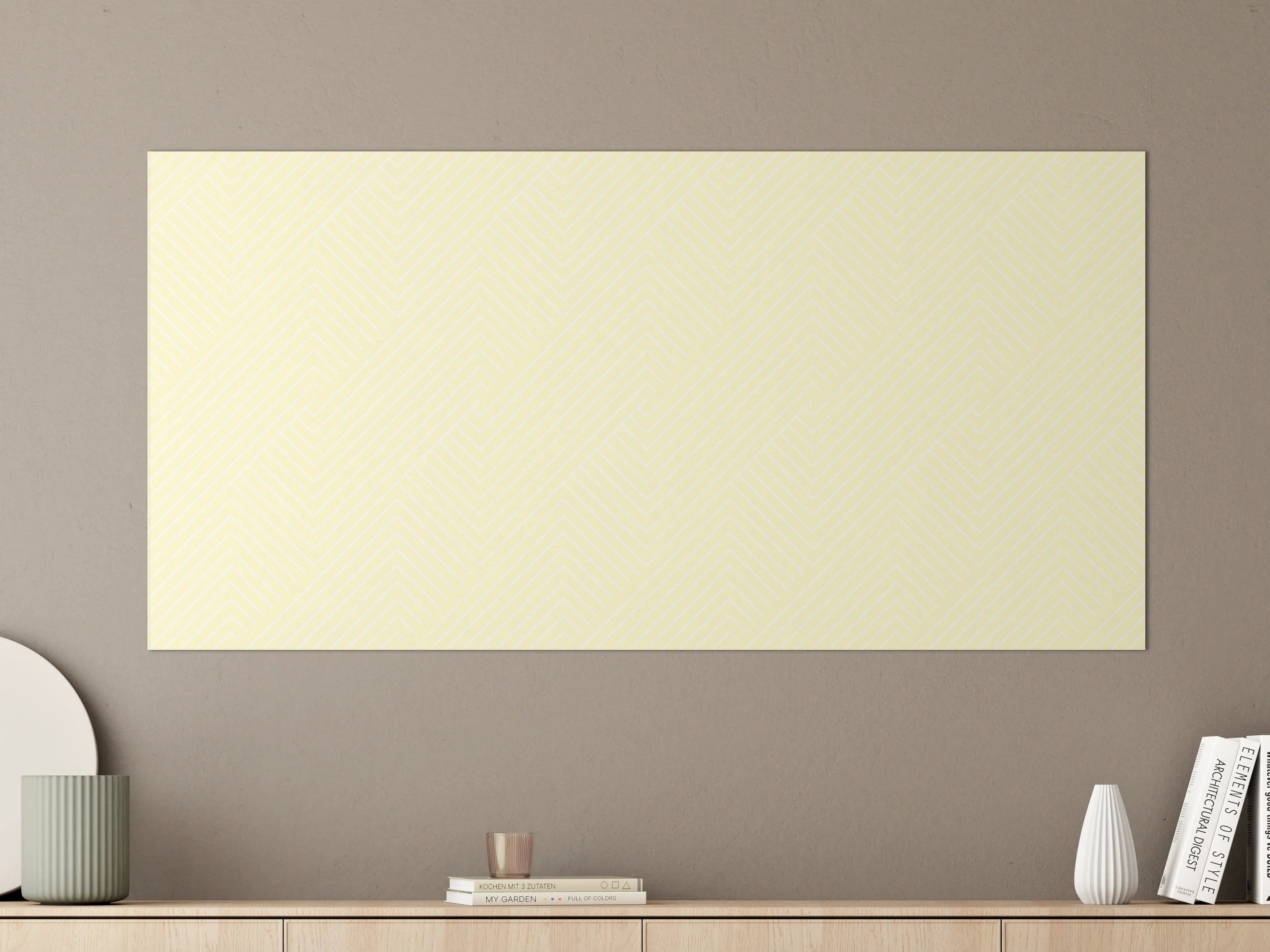 Große Wandbilder - Helles, minimalistisches Muster in sanften Gelbnuancen