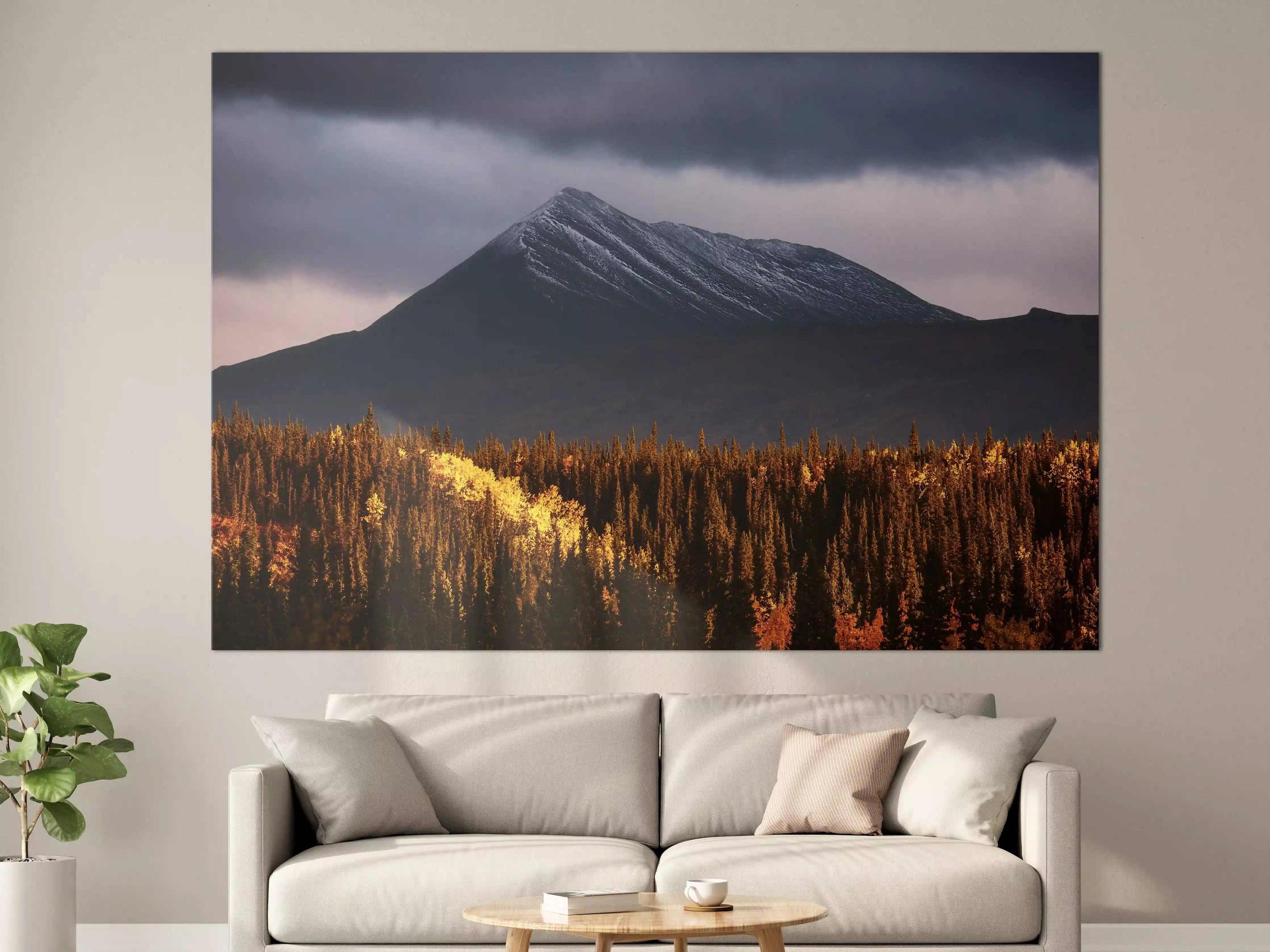 Große Wandbilder - Herbst Berge Wald Lichtspiel