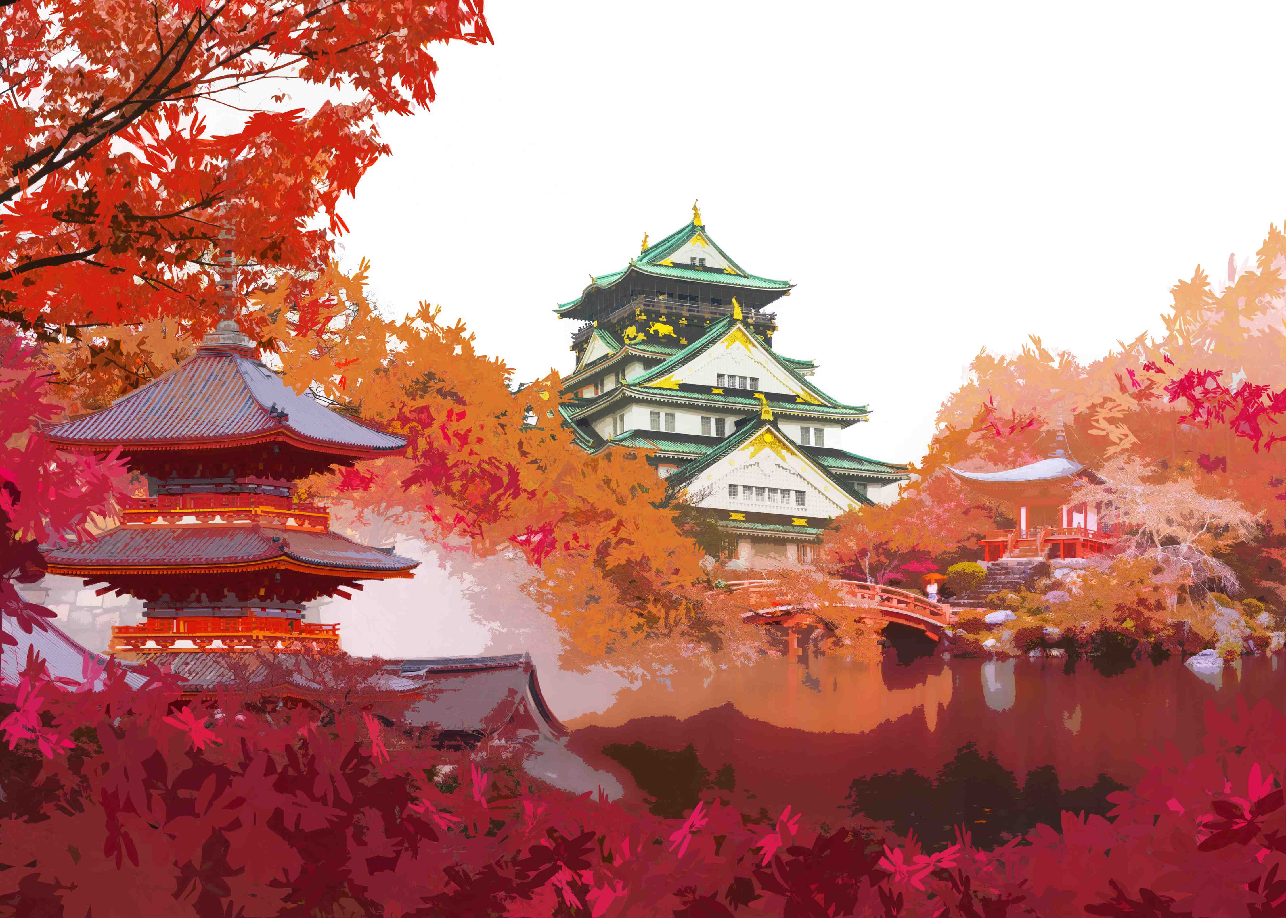 Große Wandbilder-Herbst Japan Reise - Gemälde