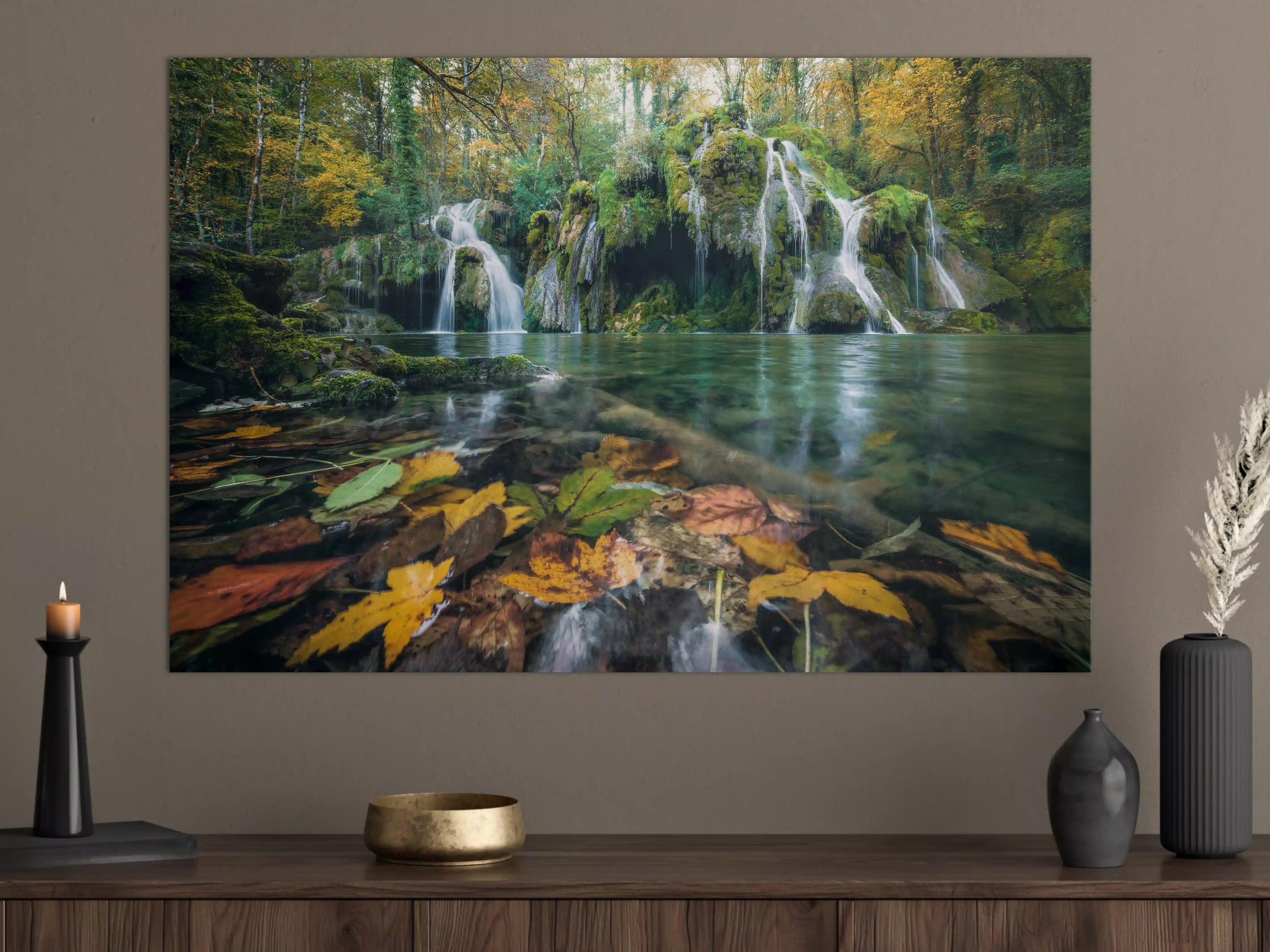 Große Wandbilder - Herbstblätter im See