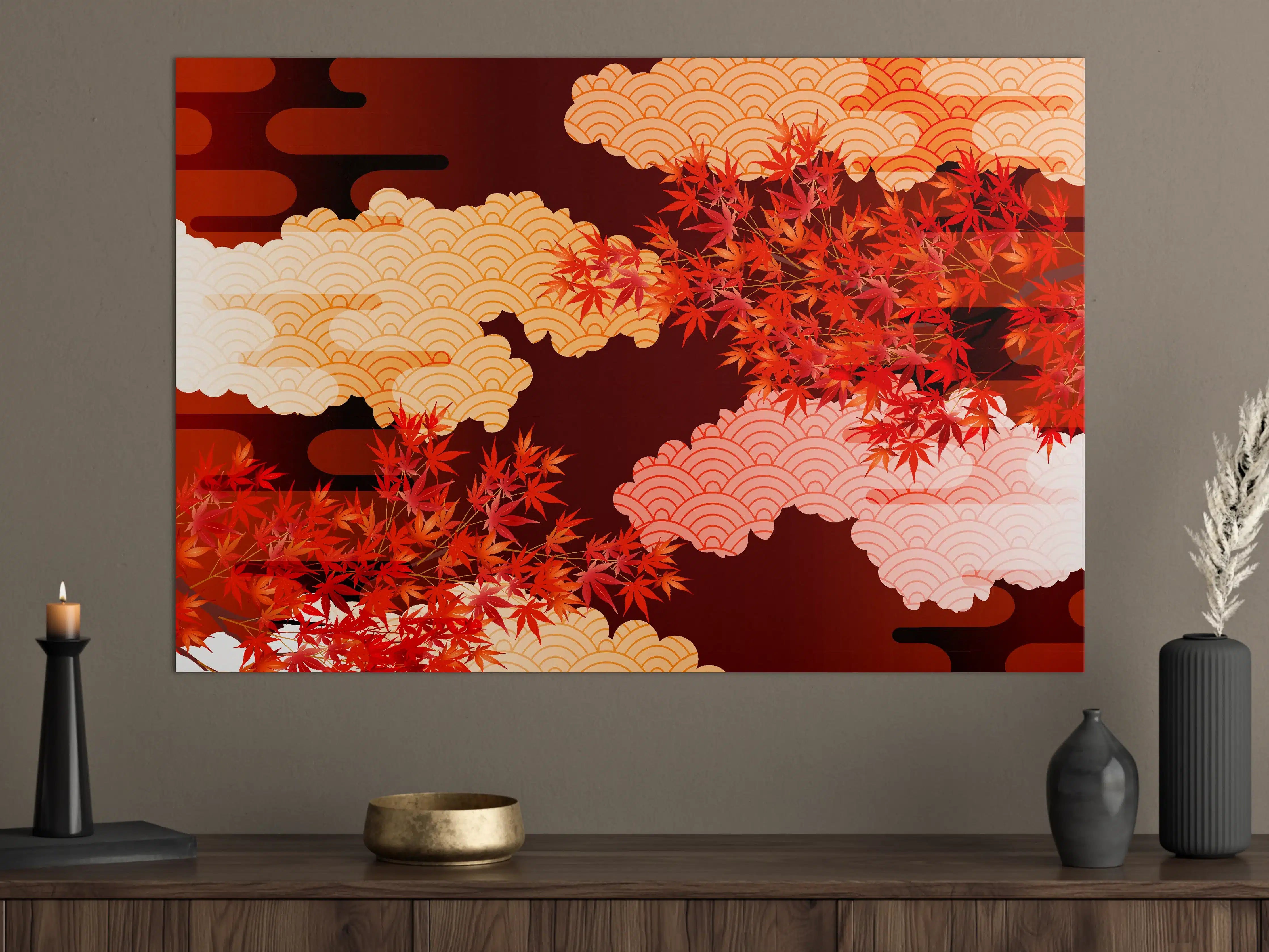Große Wandbilder - Herbstliche Ahornblätter-Muster