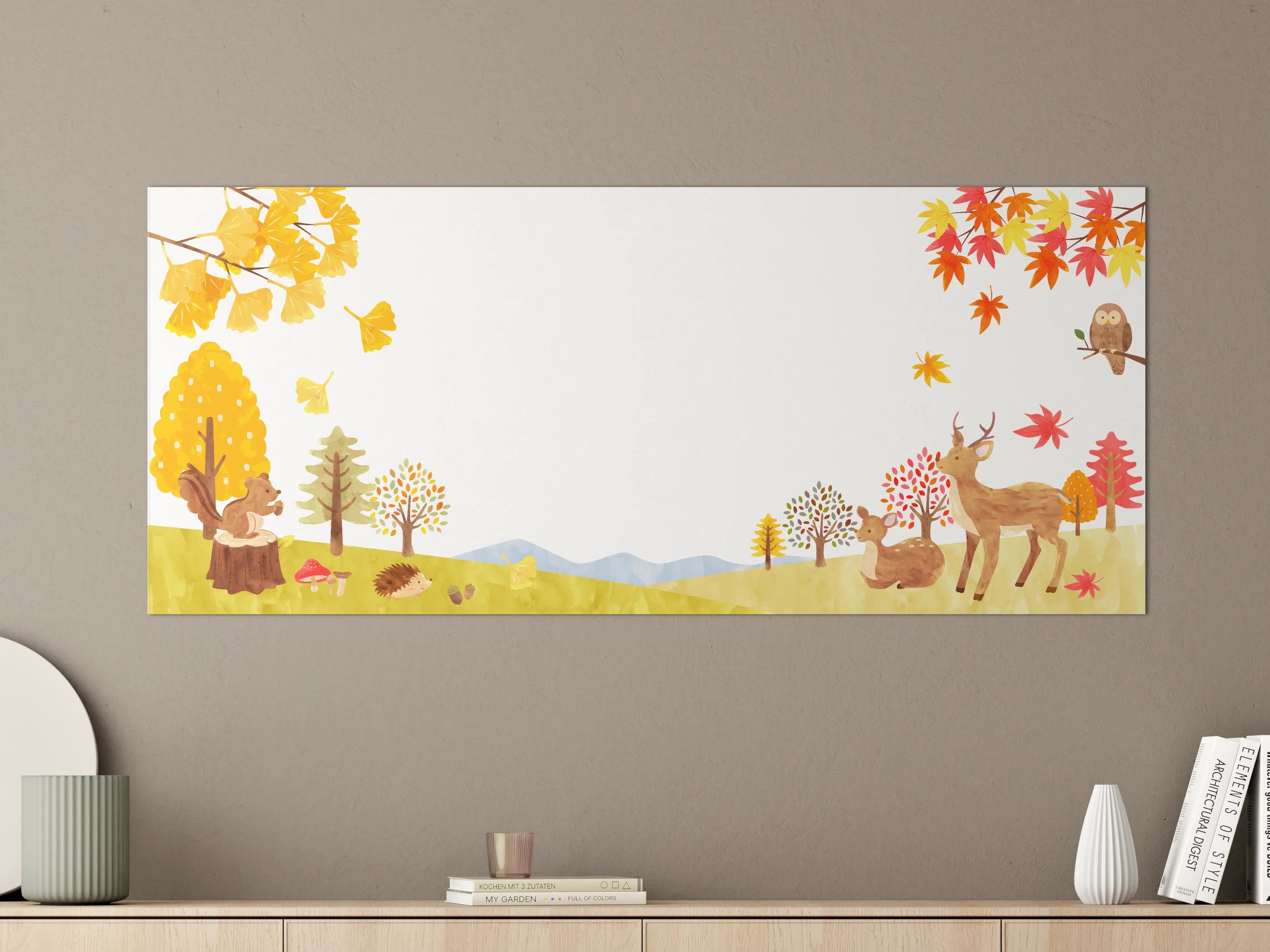 Große Wandbilder - Herbstliche Tierillustration