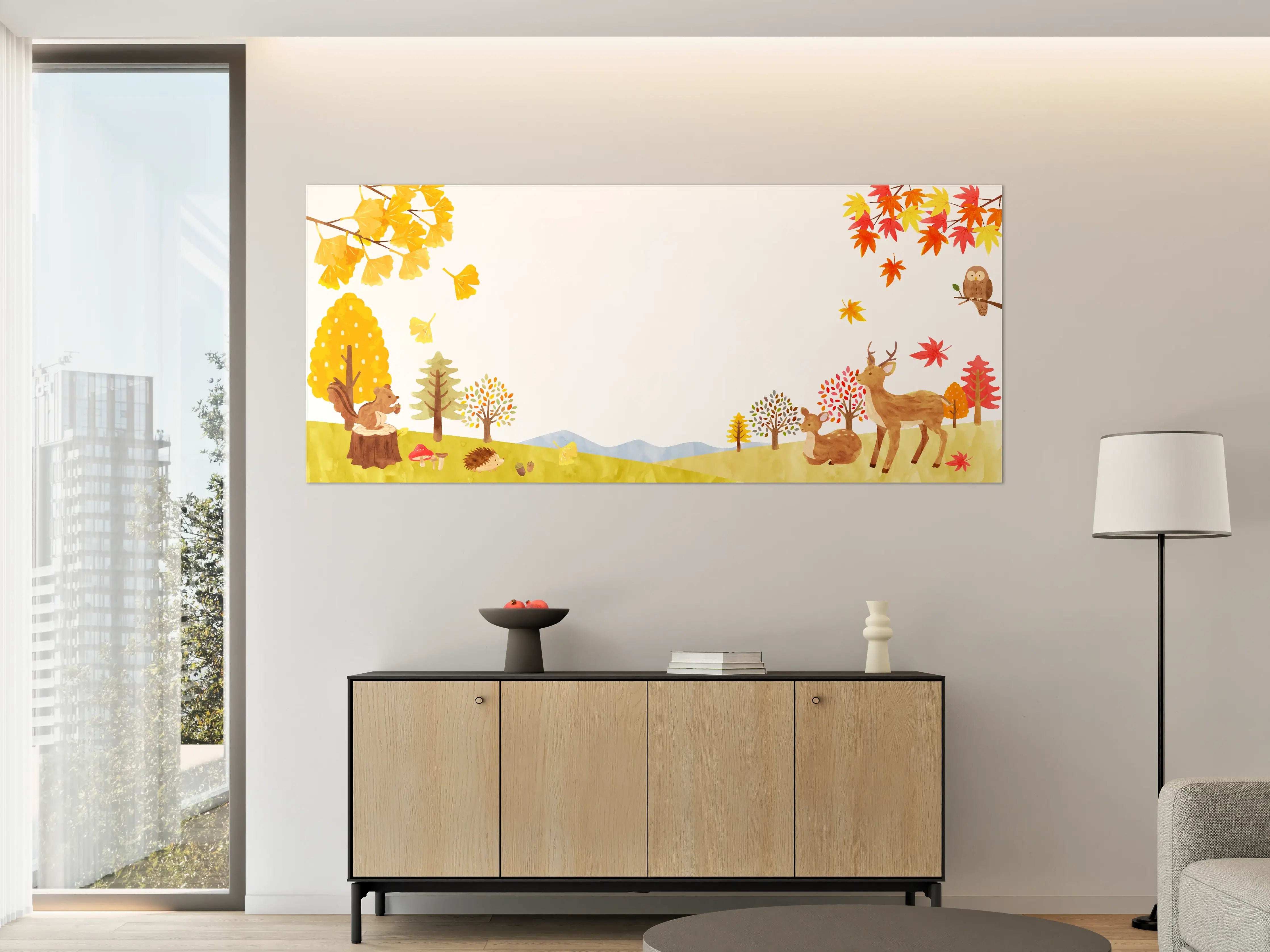 Große Wandbilder - Herbstliche Tierillustration