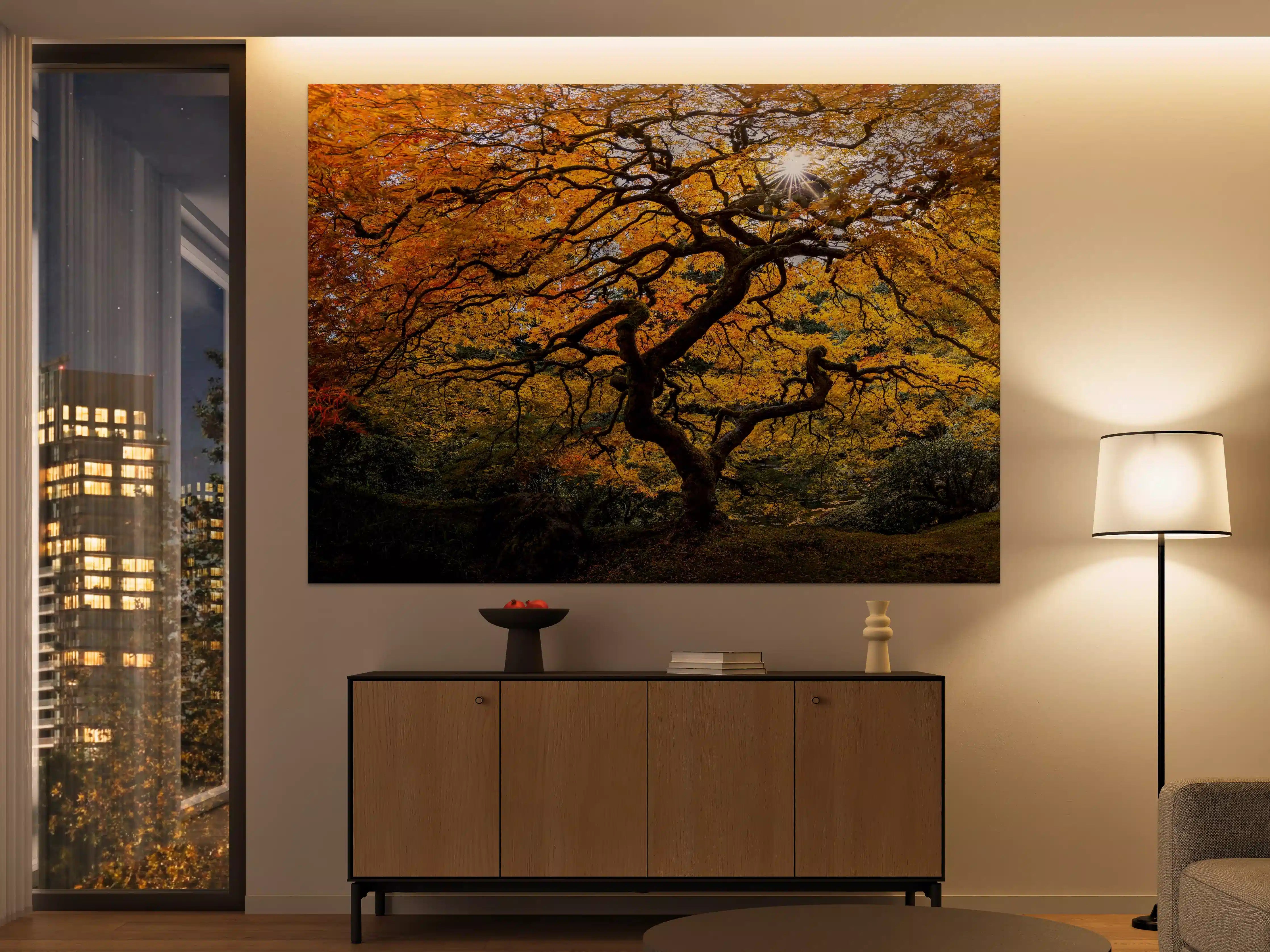 Große Wandbilder - Herbstlicher Baum in warmen Farbtönen