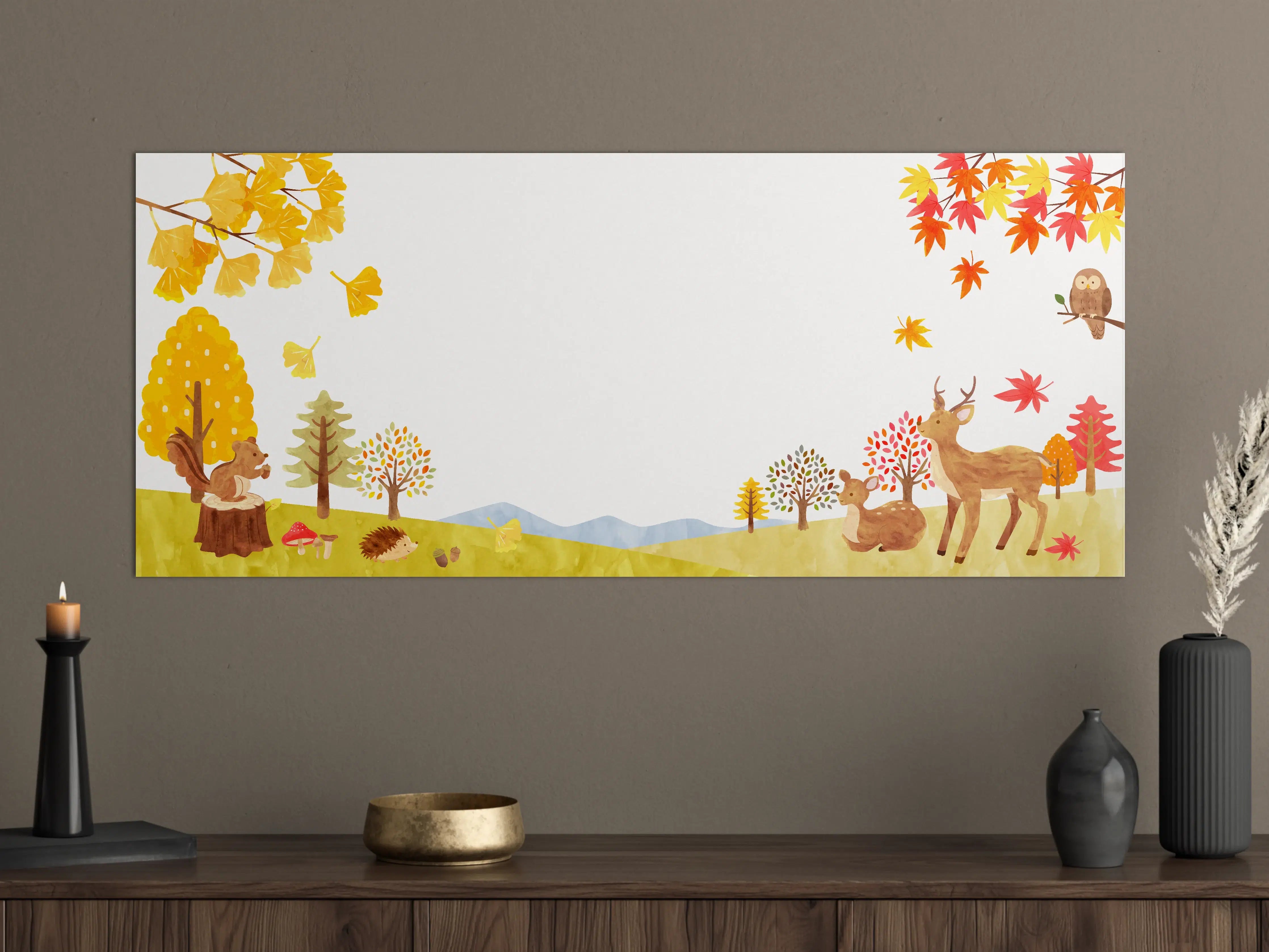 Große Wandbilder - Herbstwald Illustration