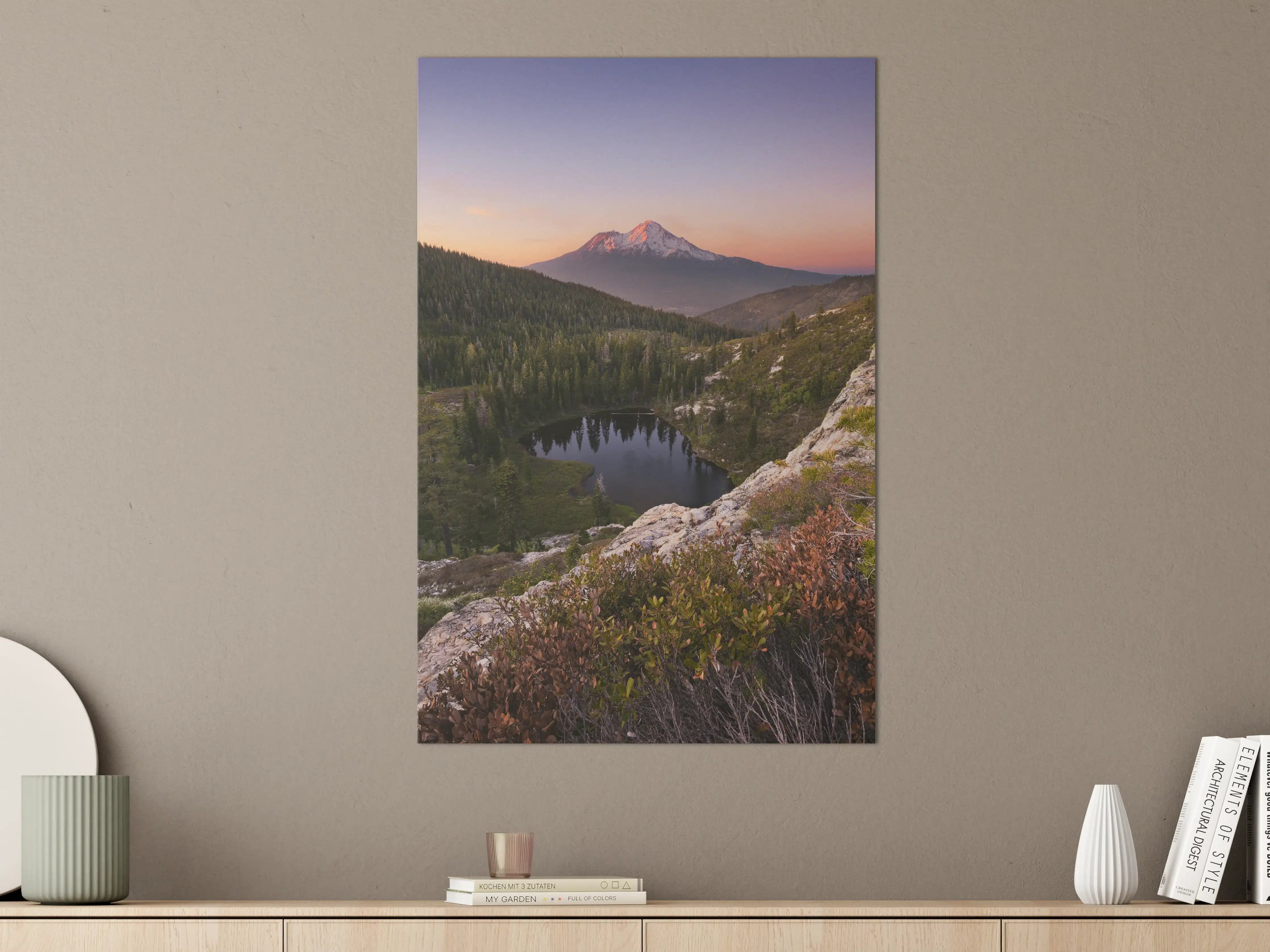 Große Wandbilder - Herzsee Bergdämmerung