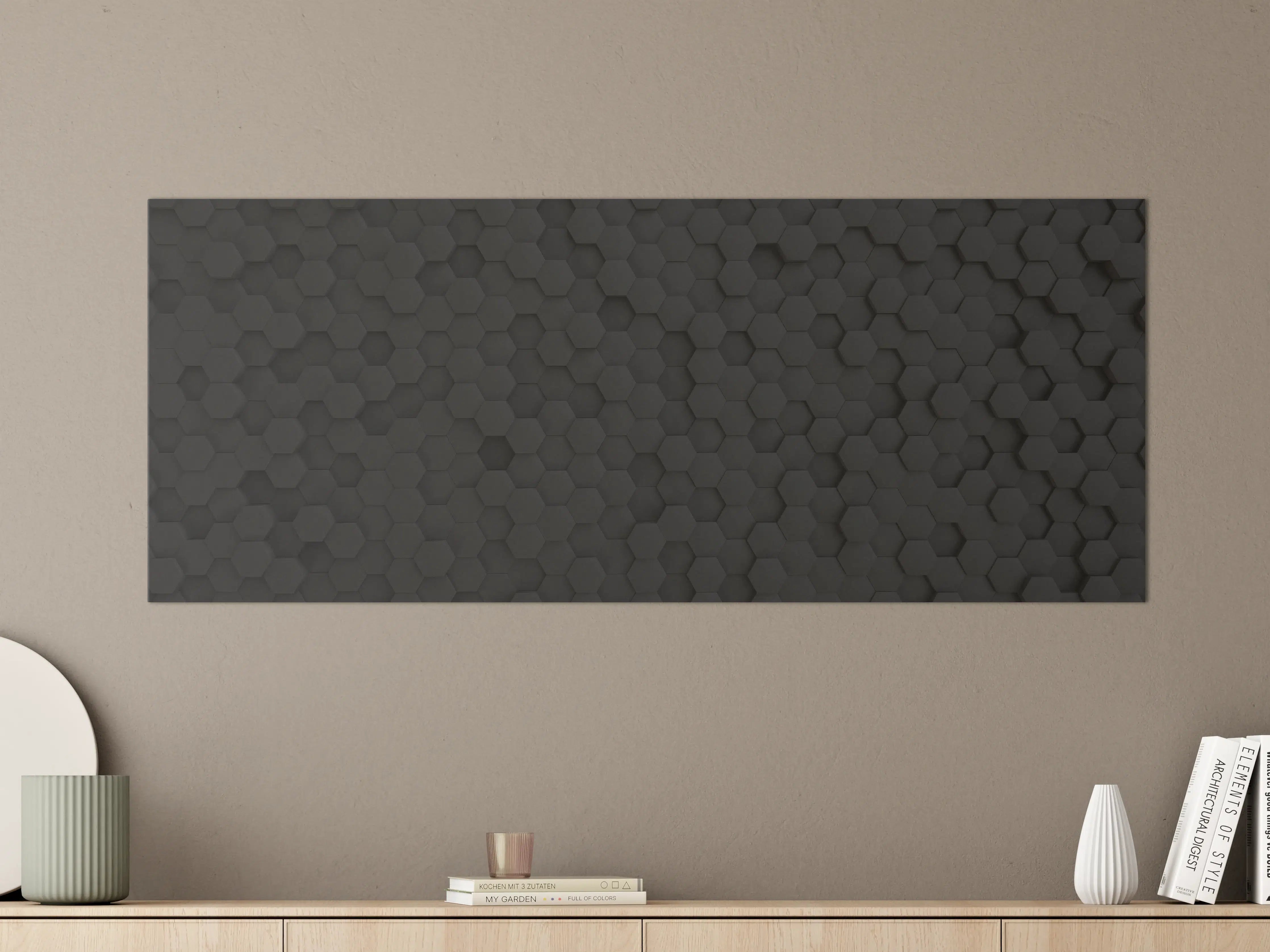 Große Wandbilder - Hexagon Dunkelgrau Textur