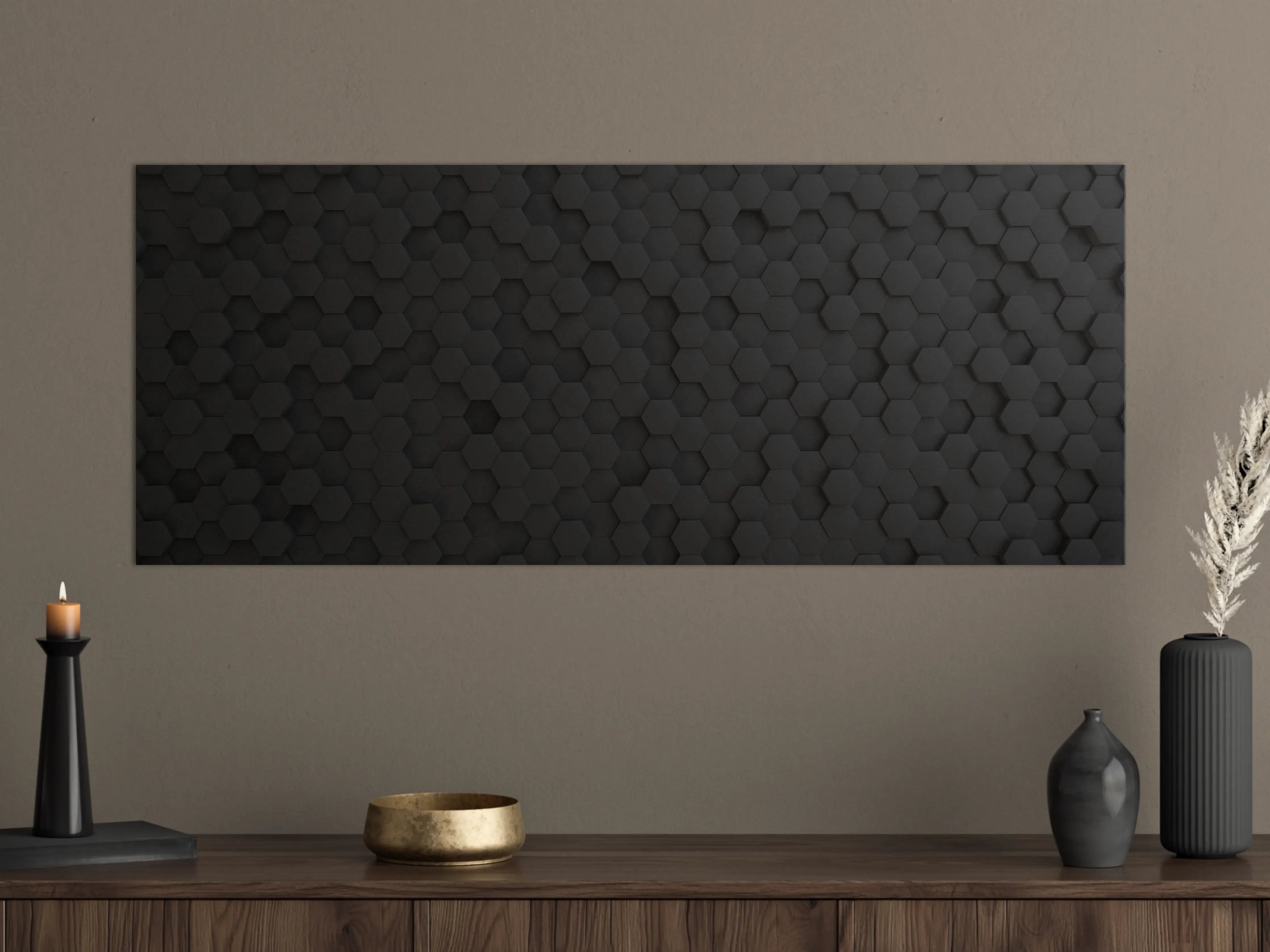 Große Wandbilder - Hexagon Dunkelgrau Textur