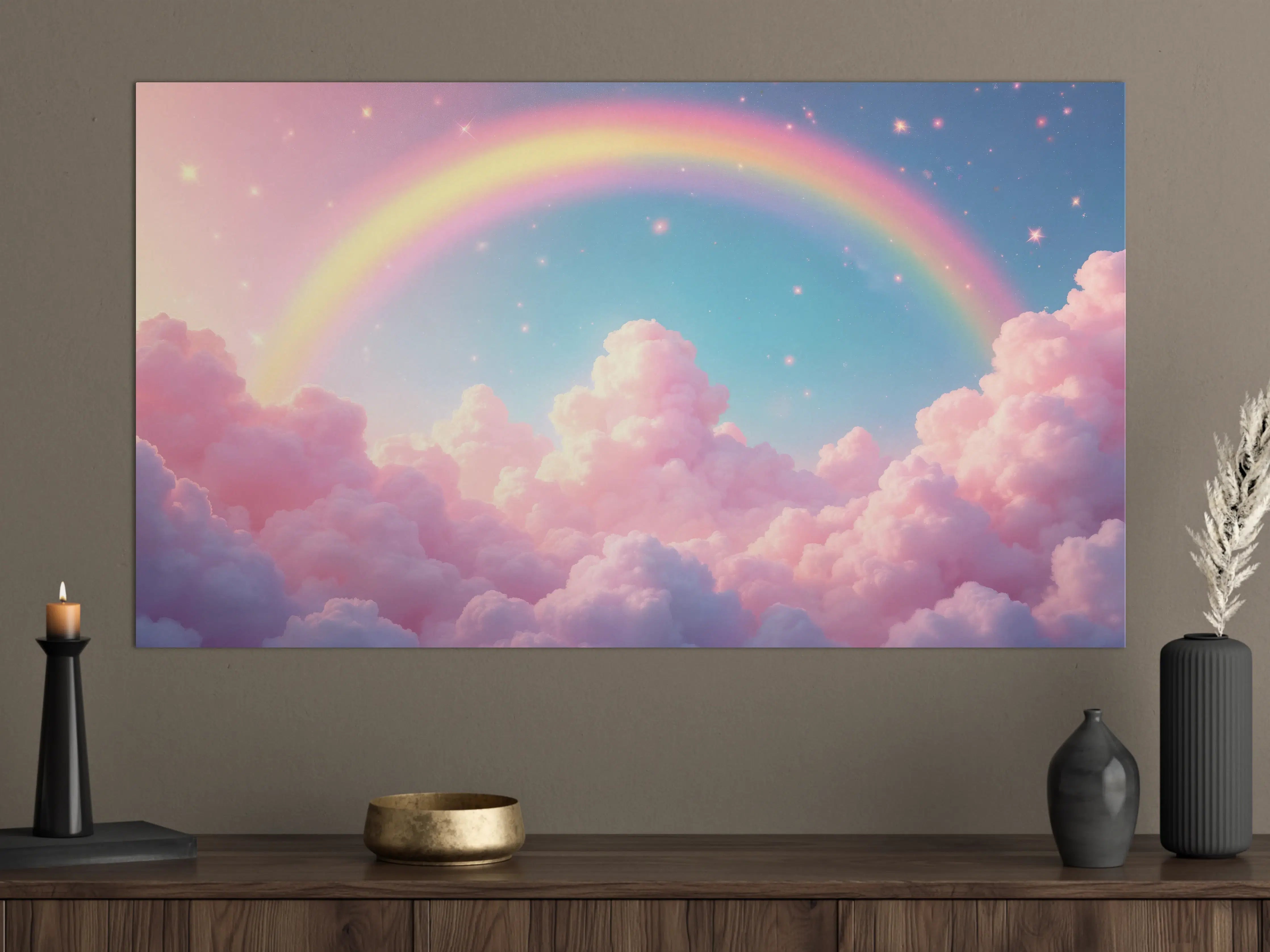 Große Wandbilder - Himmel mit Regenbogen in Pastellfarben